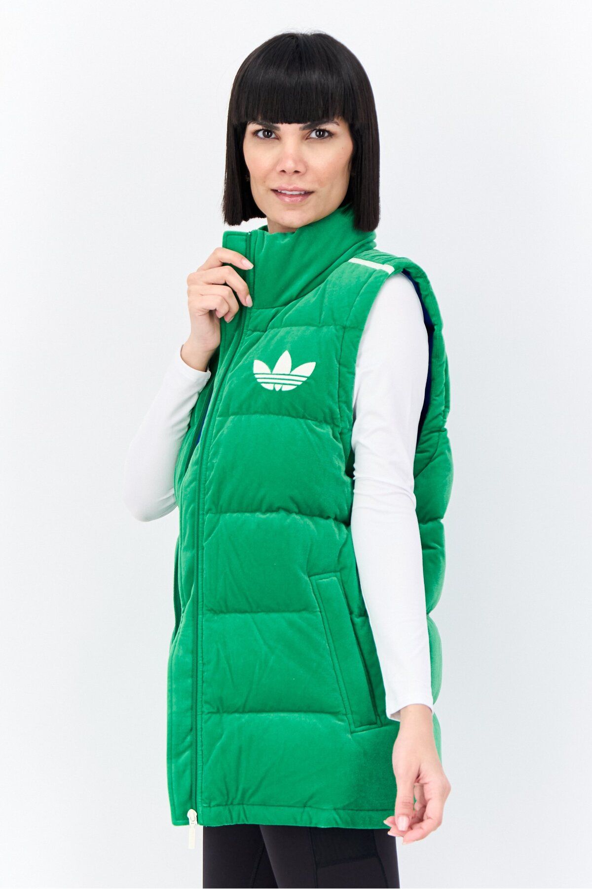 adidas-Women Sportswear Fit Sleeveless Outdoor Vest Jackets, Green 2