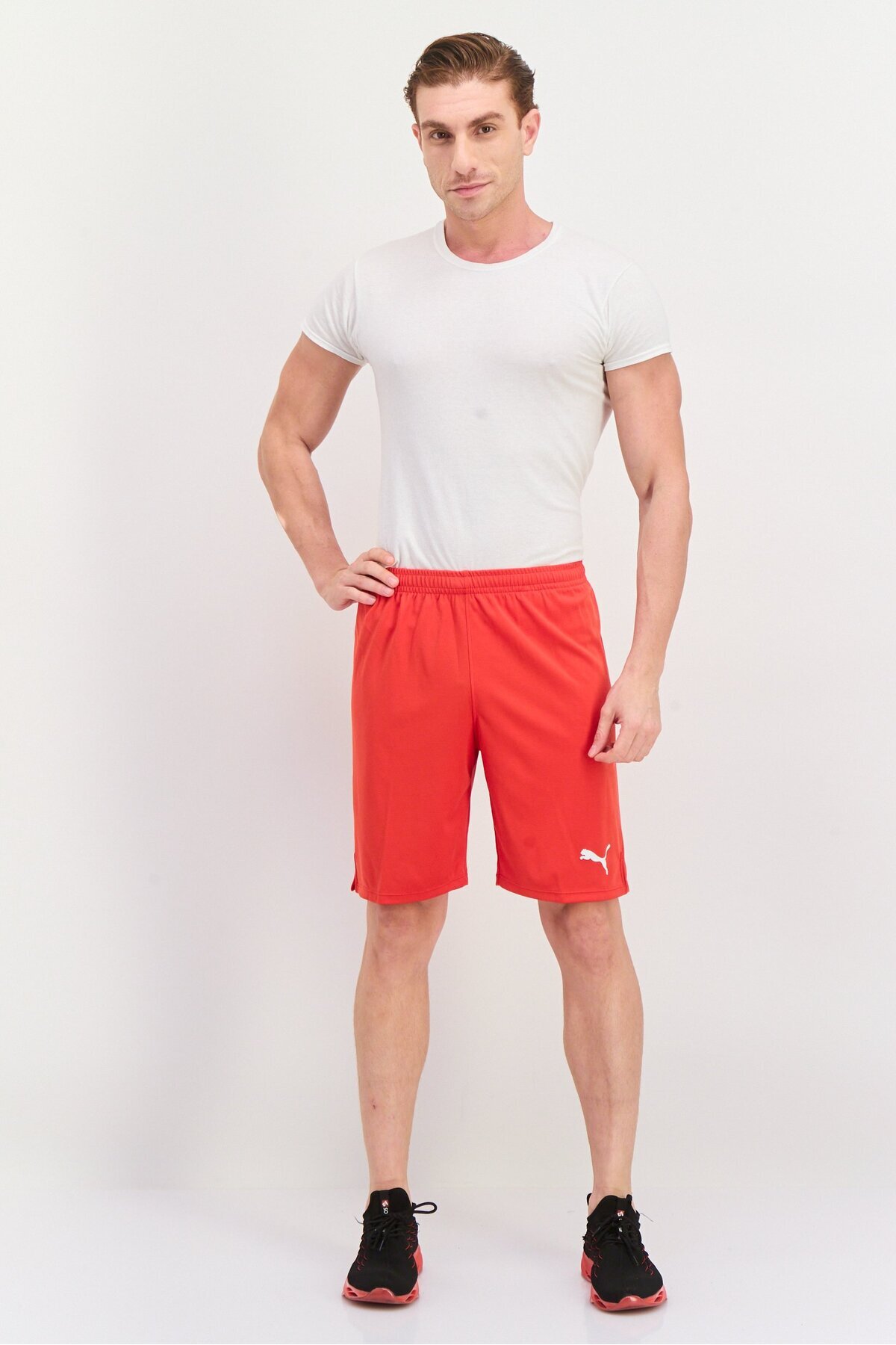 Puma-Men Sportswear Fit Training Shorts, Red 4