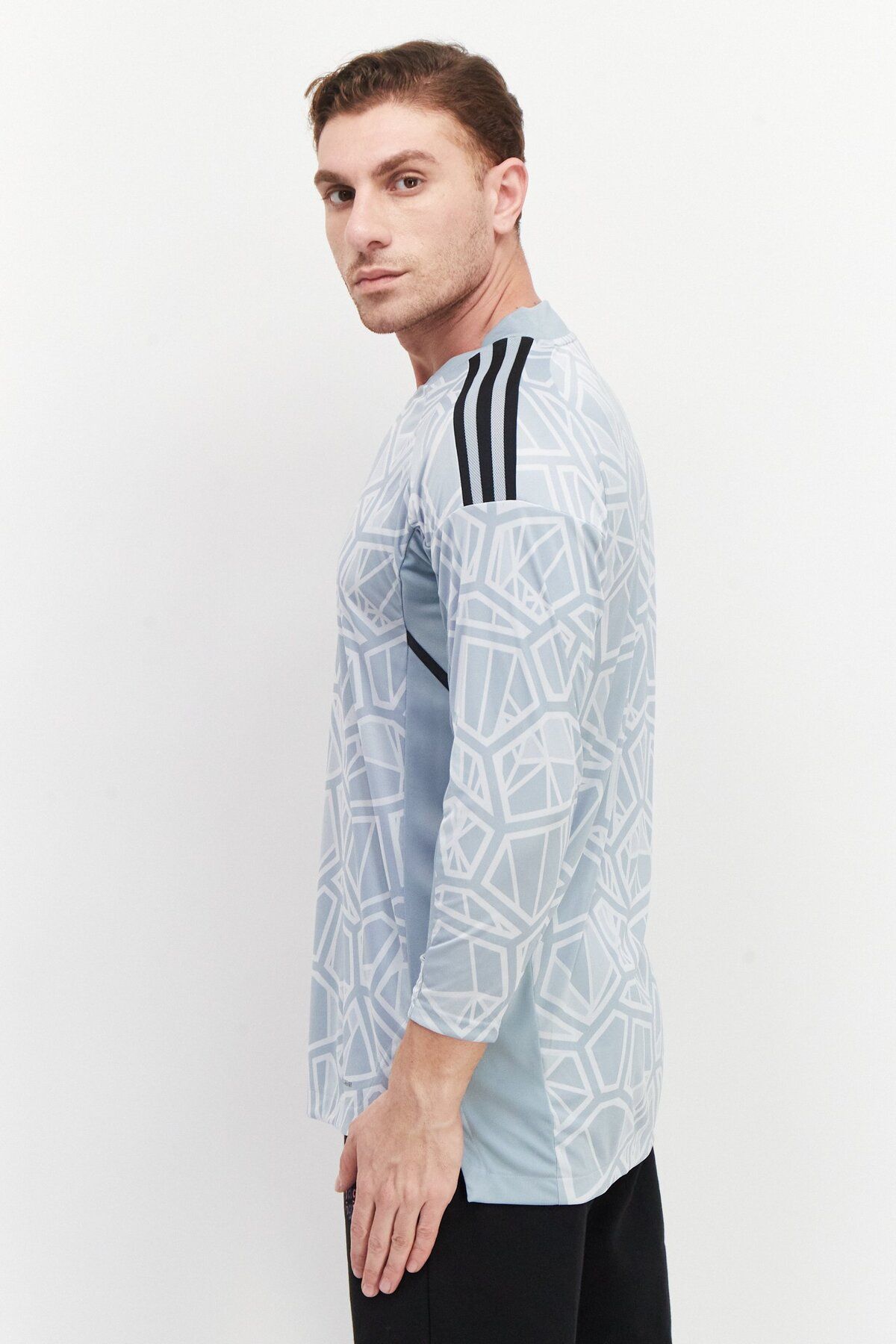 adidas-Men Sportswear Fit Long Sleeve Training Jersey, Light Grey Combo 3