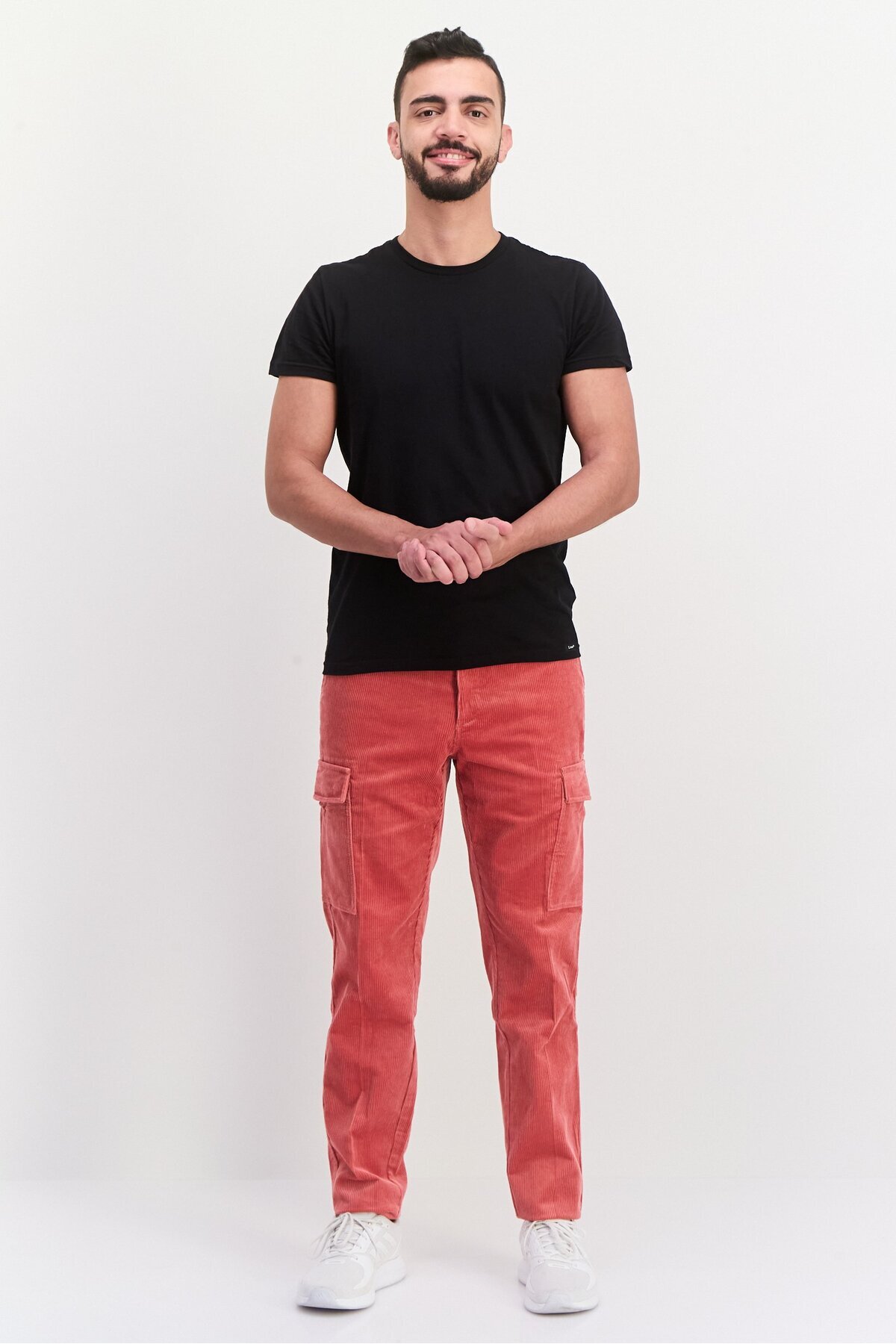Scotch & Soda-Men Slim Fit Corduroy Cargo Pants, Rust 4