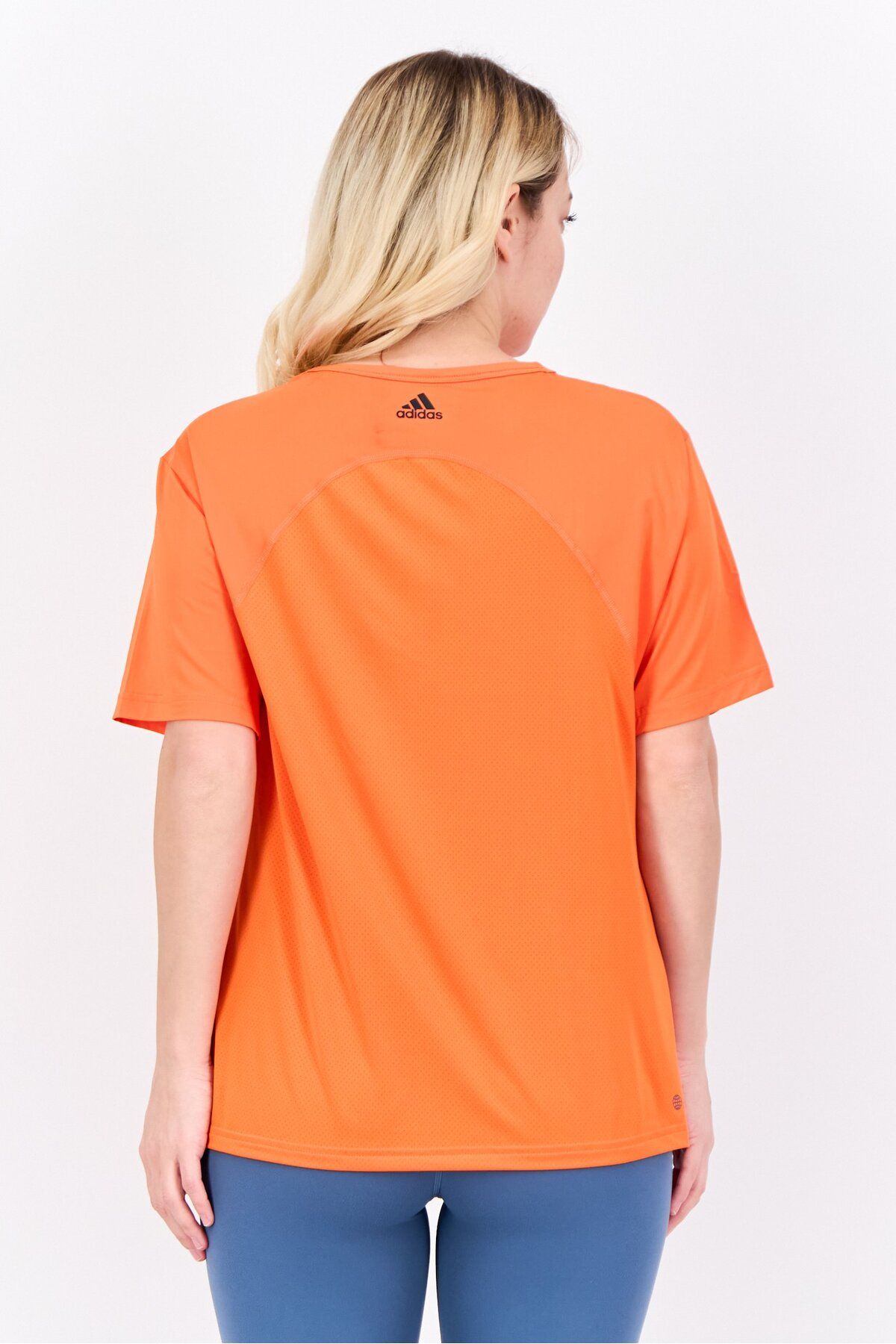 adidas-Women Sportswear Fit Short Sleeves Training Top, Orange 3