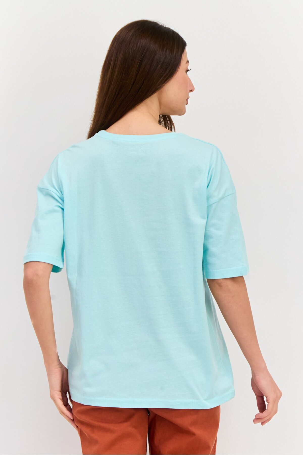 Disney-Women Crew Neck Short Sleeves Mickey Mouse T-shirt, Sage Green 3