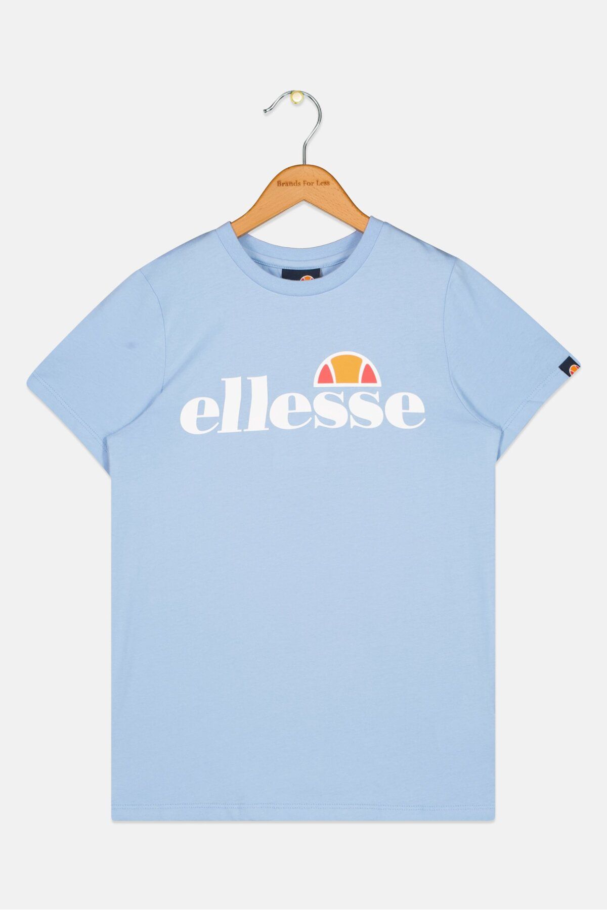 Ellesse-تي شيرت رياضي قصير الأكمام مناسب للأنشطة الخارجية للفتيات الصغيرات، أزرق فاتح 1