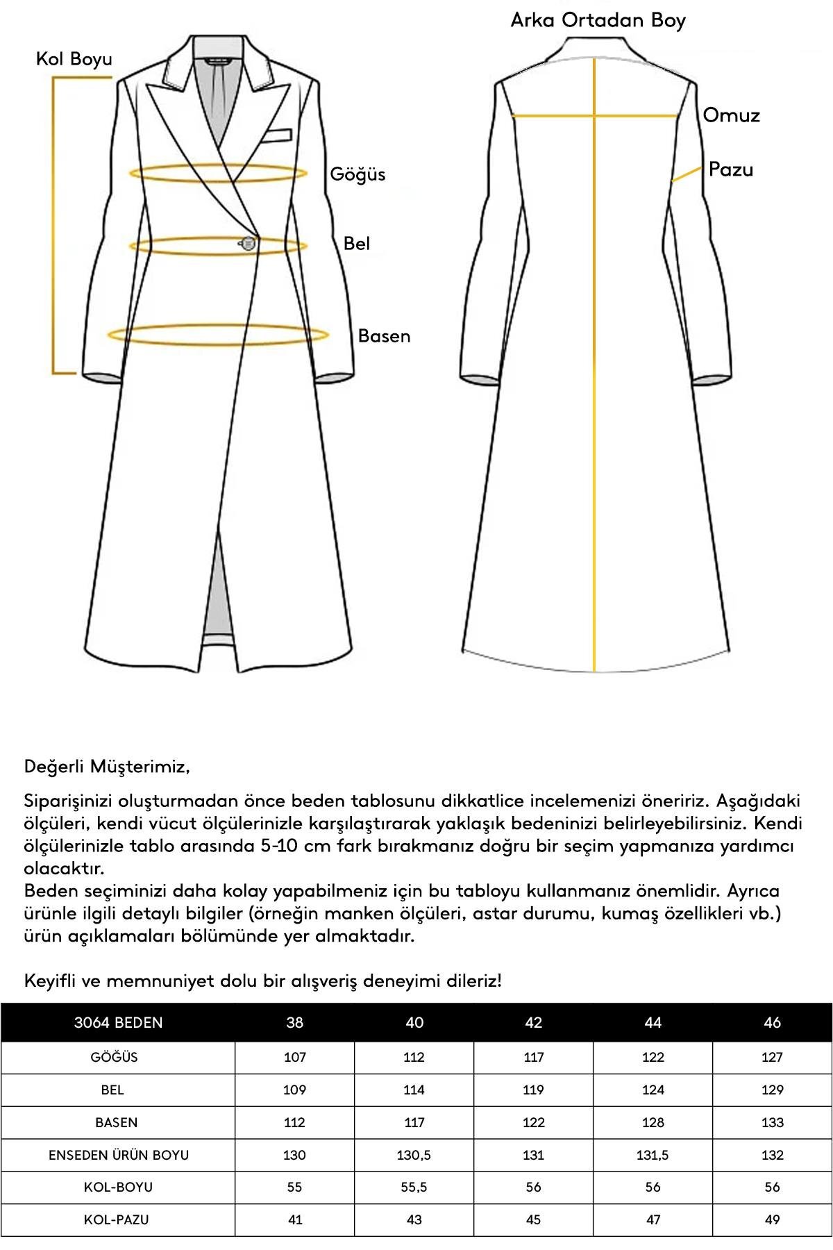 Olcay  Gömlek Yaka Apolet Detaylı Oversize Uzun Kaban TÜTÜN 3064 - Görsel 8