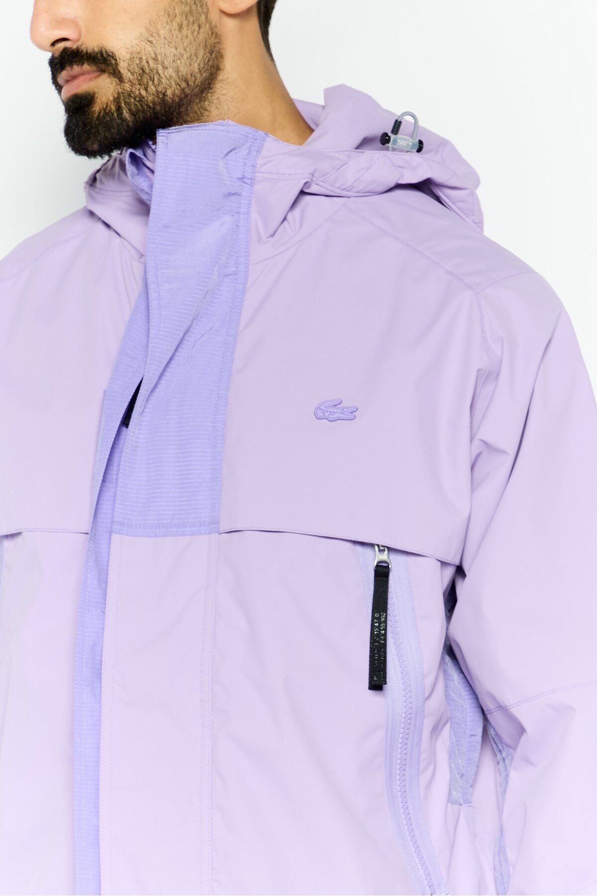 Lacoste-Men Brand Logo Hooded Jacket, Purple 3