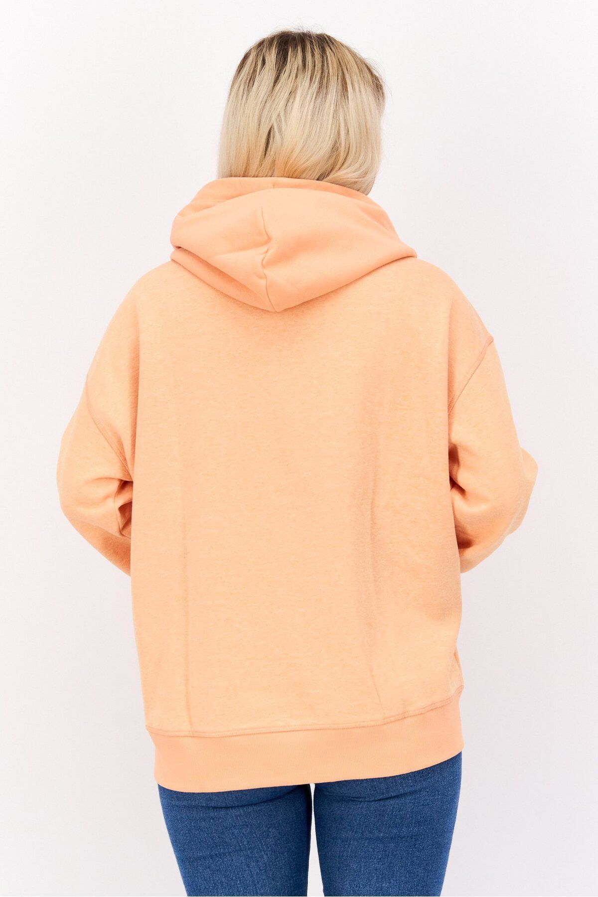 Esprit-Women Solid Long Sleeve Fleece Hoodie, Light Orange 3