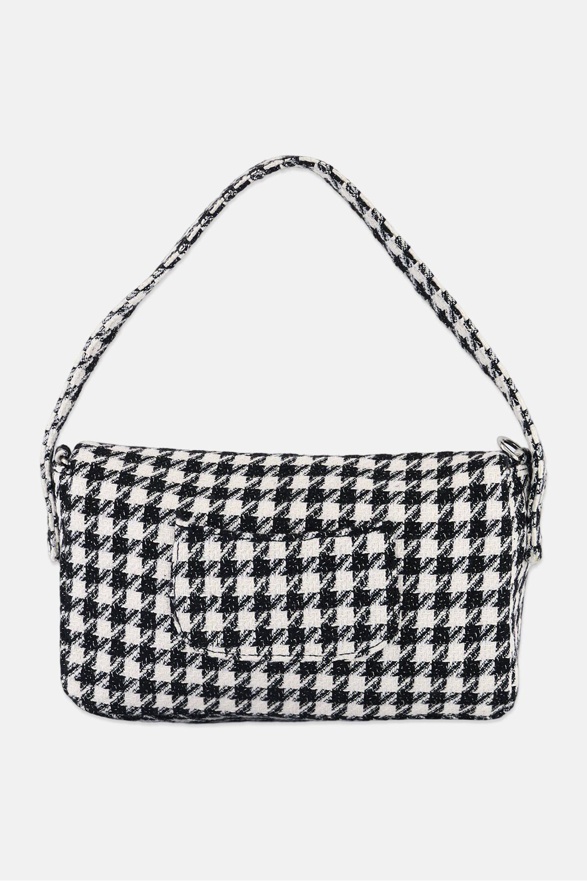 Urban Expressions-Women Houndstooth Pattern Cross Body Bag 26 L x 15 H x 5 W cm, Black 3