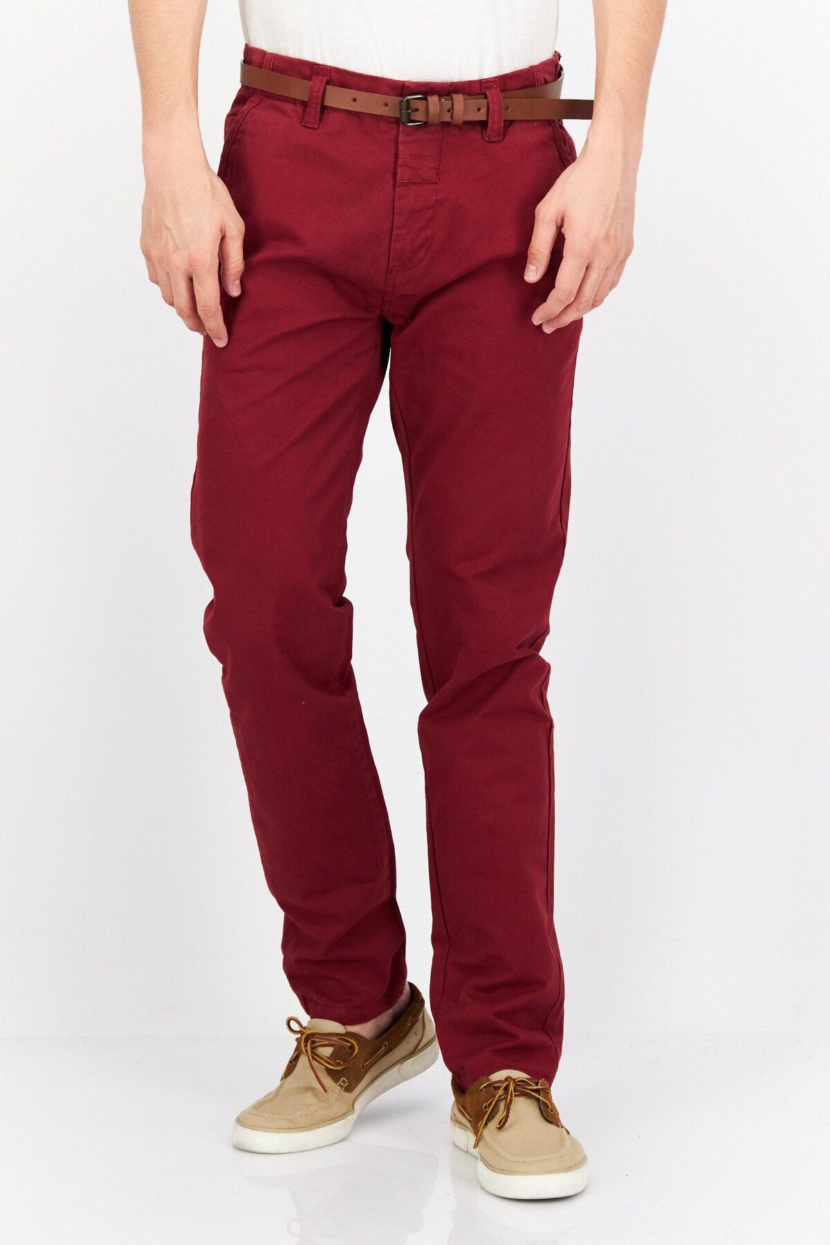 O'Neill-Men Regular Fit Solid Chino Pant, Maroon 1