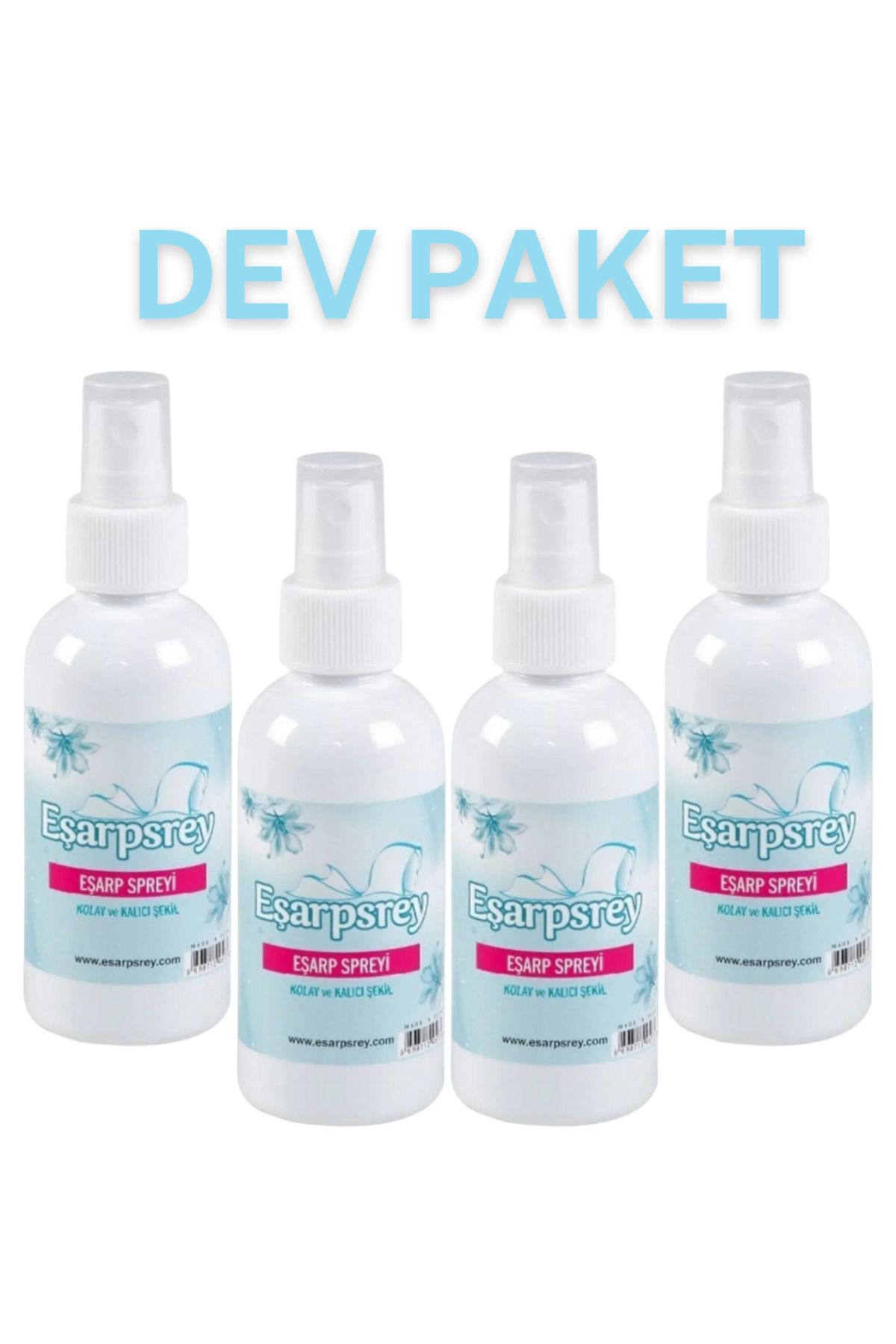 EŞARPSREY 4'LÜ DEV PAKET- KALICI ŞEKİLLENDİREN EŞARP SPREY SET (4 ADET)