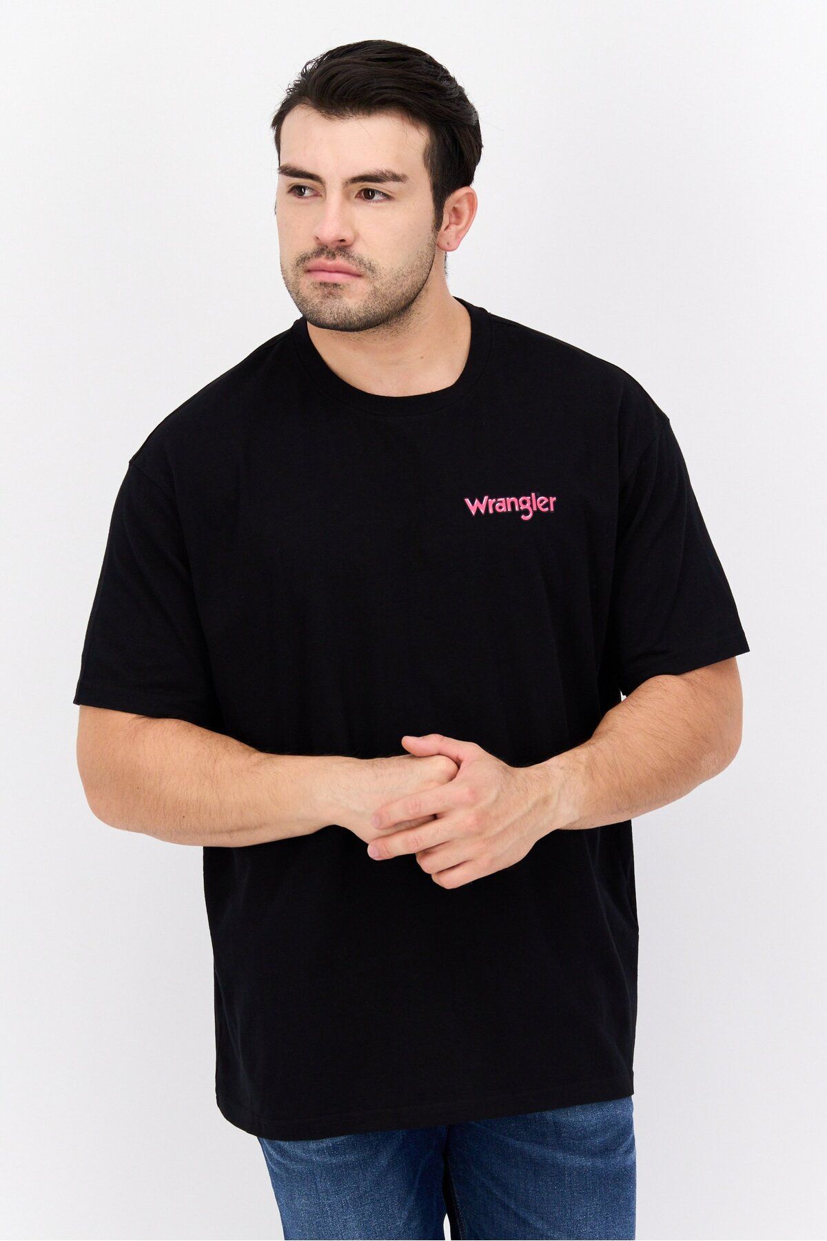 WRANGLER-Men Crew Neck Short Sleeve Graphic T-Shirt, Black 1