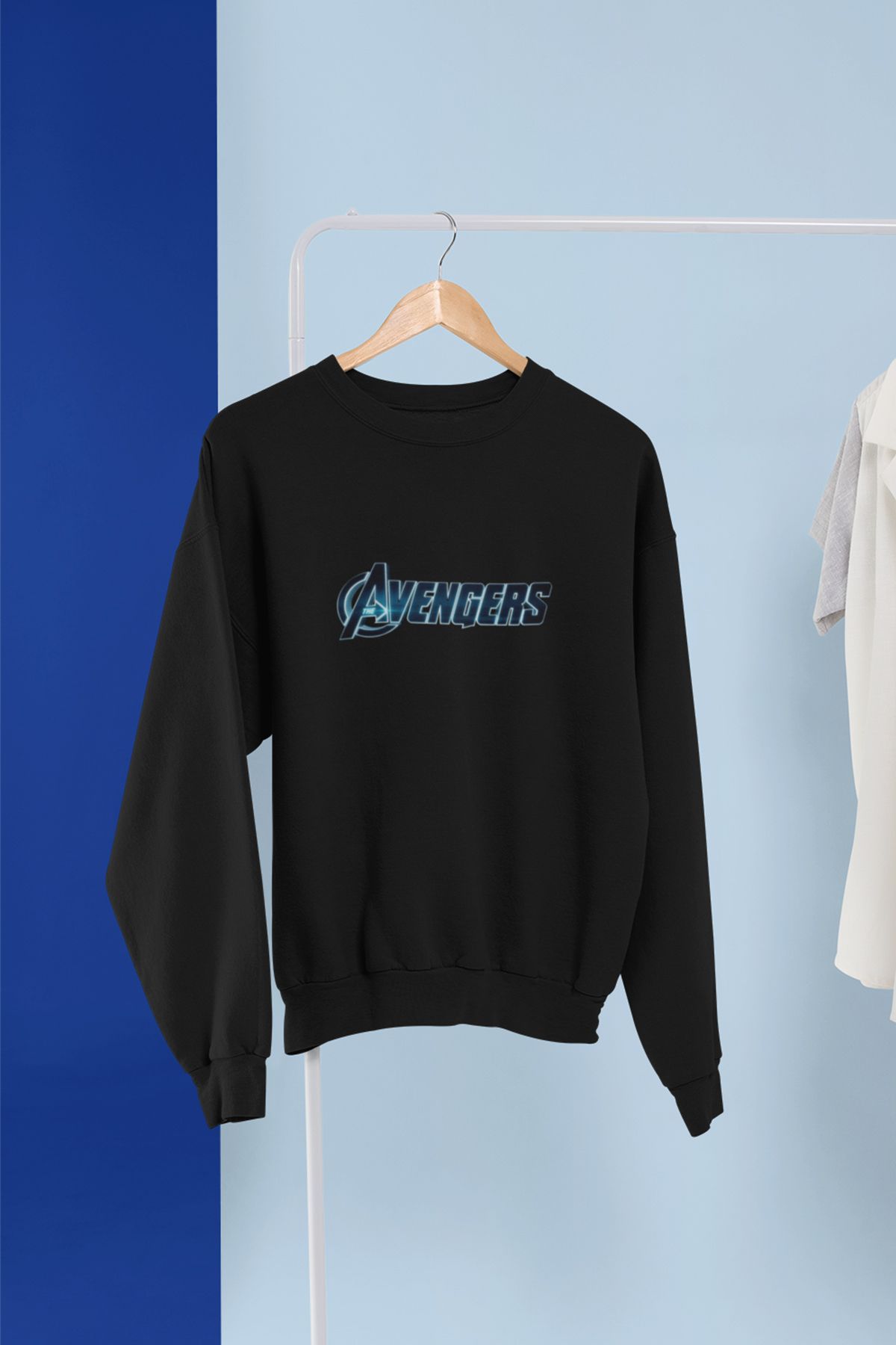 qoeuyl boutique Avengers Baskılı Hediyelik Unisex %100 Pamuklu Bisiklet Yaka Sweatshirt