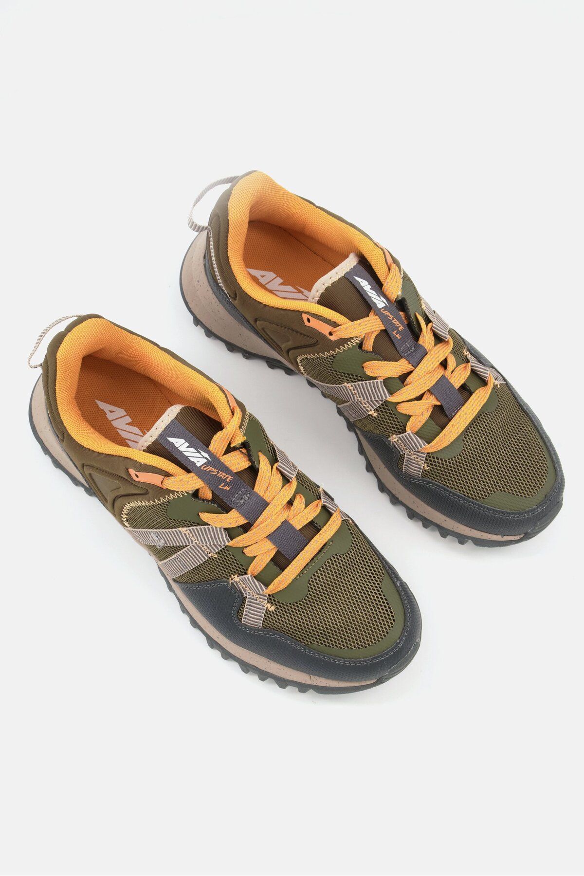 AVIA-Men Upstate Lace Up Shoes, Olive/Orange 4