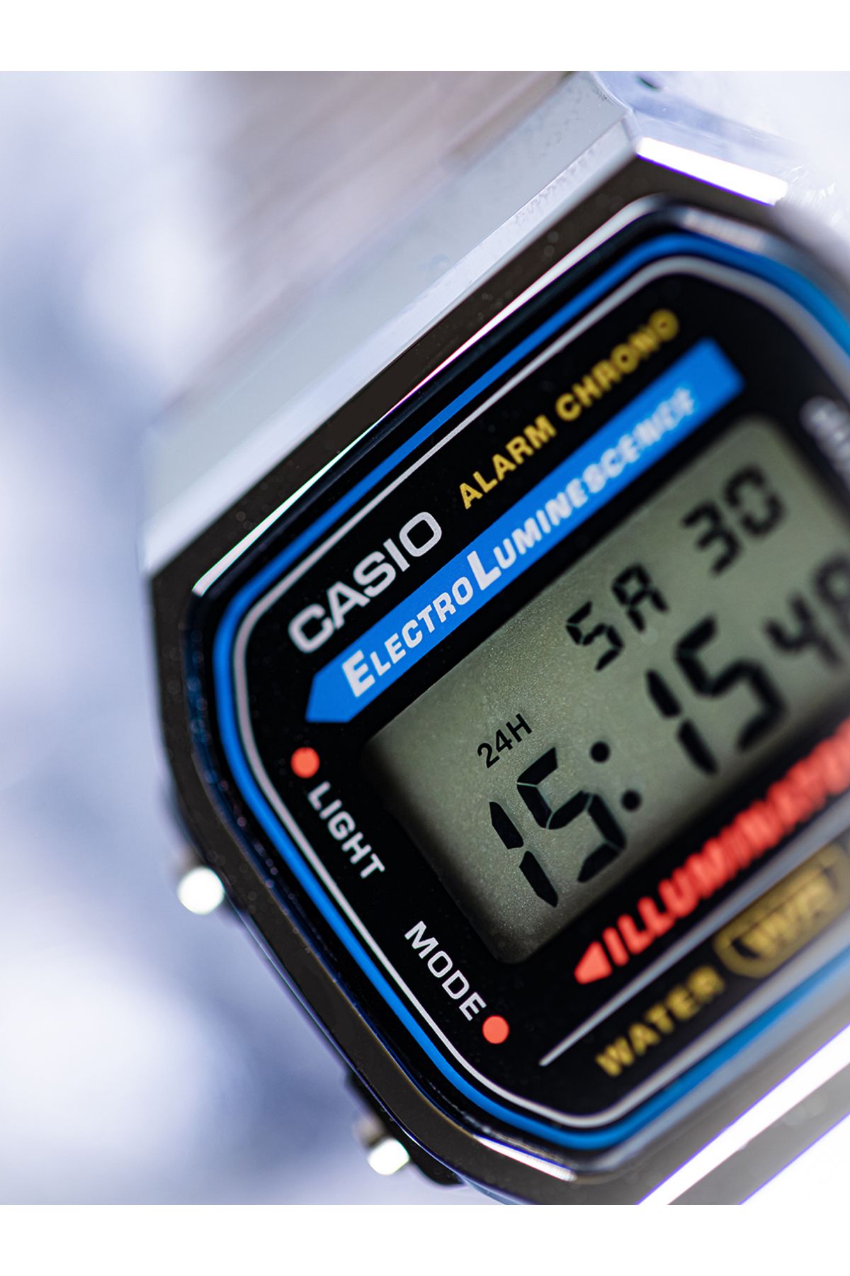 Casio-Ceas bărbătesc A168WA-1YES, cuarț, 35mm, 3ATM 3