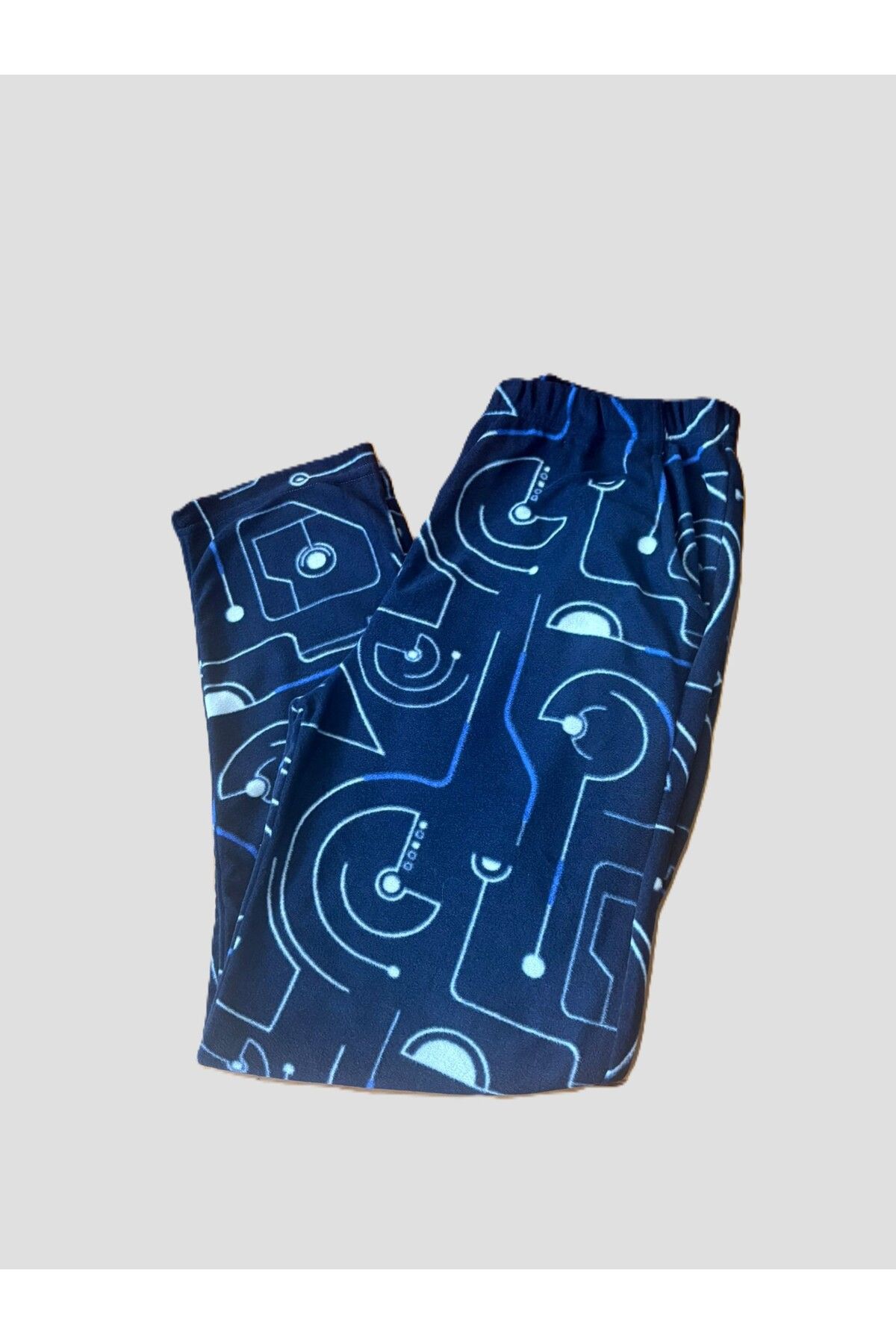 enmodaiçgiyim Desenli Erkek Polar Pijama Altı