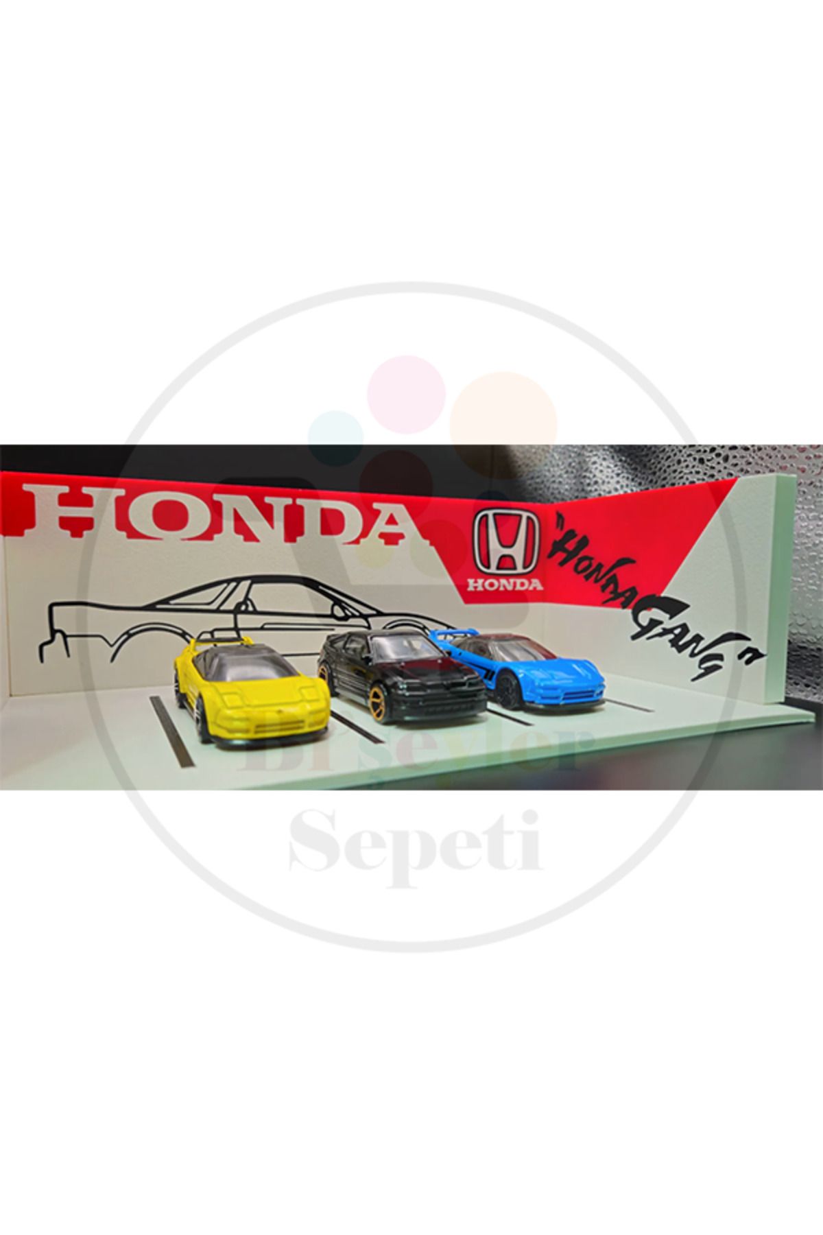 Bi'şeyler Sepeti Honda 1:64 Diorama Garaj Parking Diecast - ARAÇ DAHİL DEĞİLDİR.