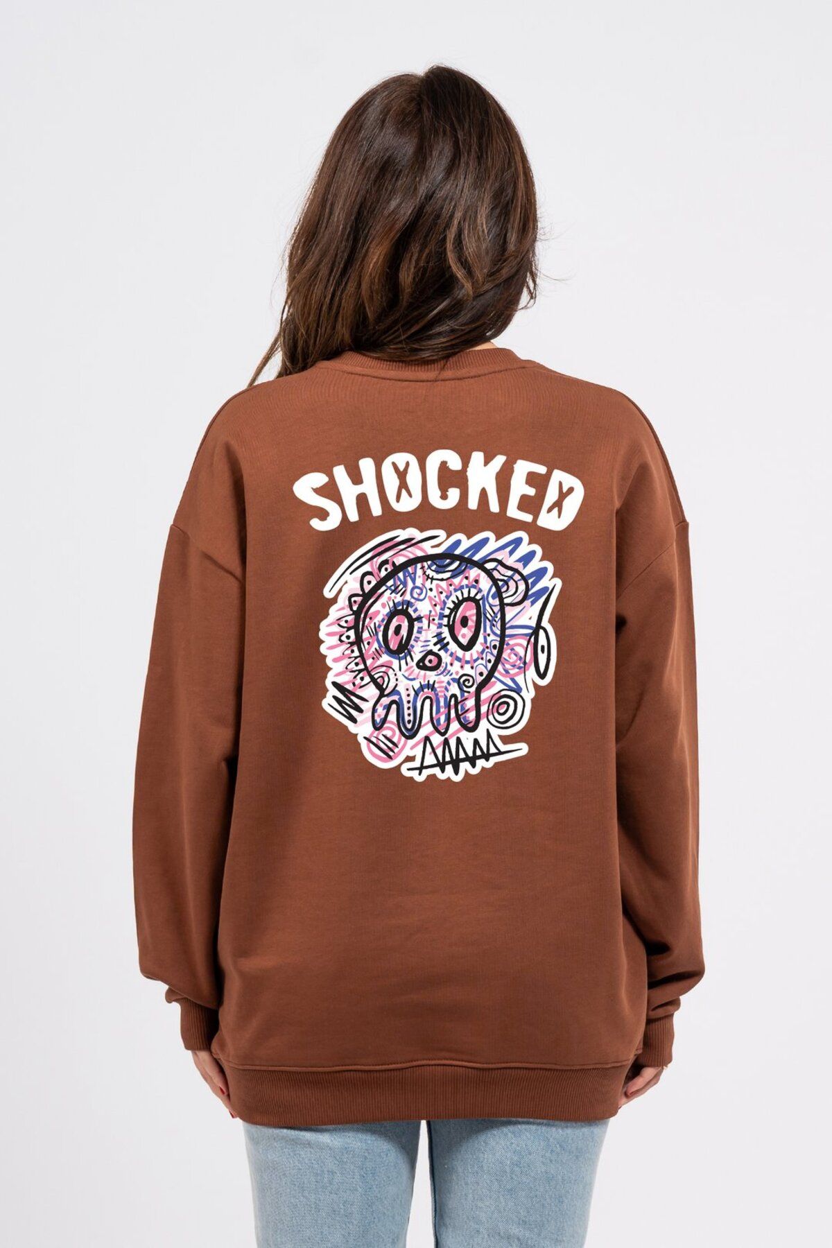 LUMARTA Oversize Sırtta Shocked Baskılı Sweatshirt