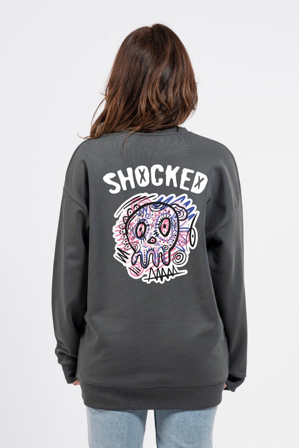 LUMARTA Oversize Sırtta Shocked Baskılı Sweatshirt