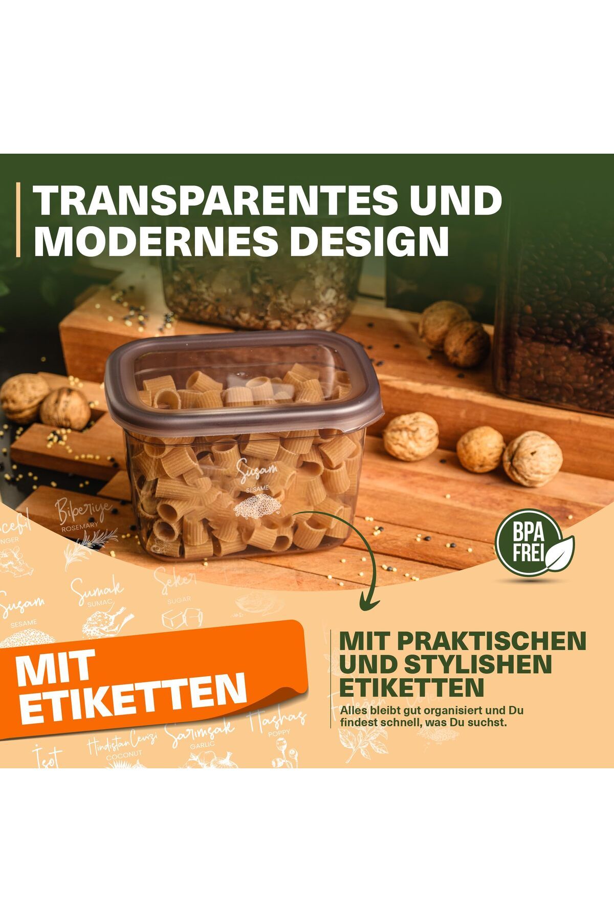 Viwares-luftdichte Vorratsdosen mit Deckel 25er Vorratsbehälter Set 8