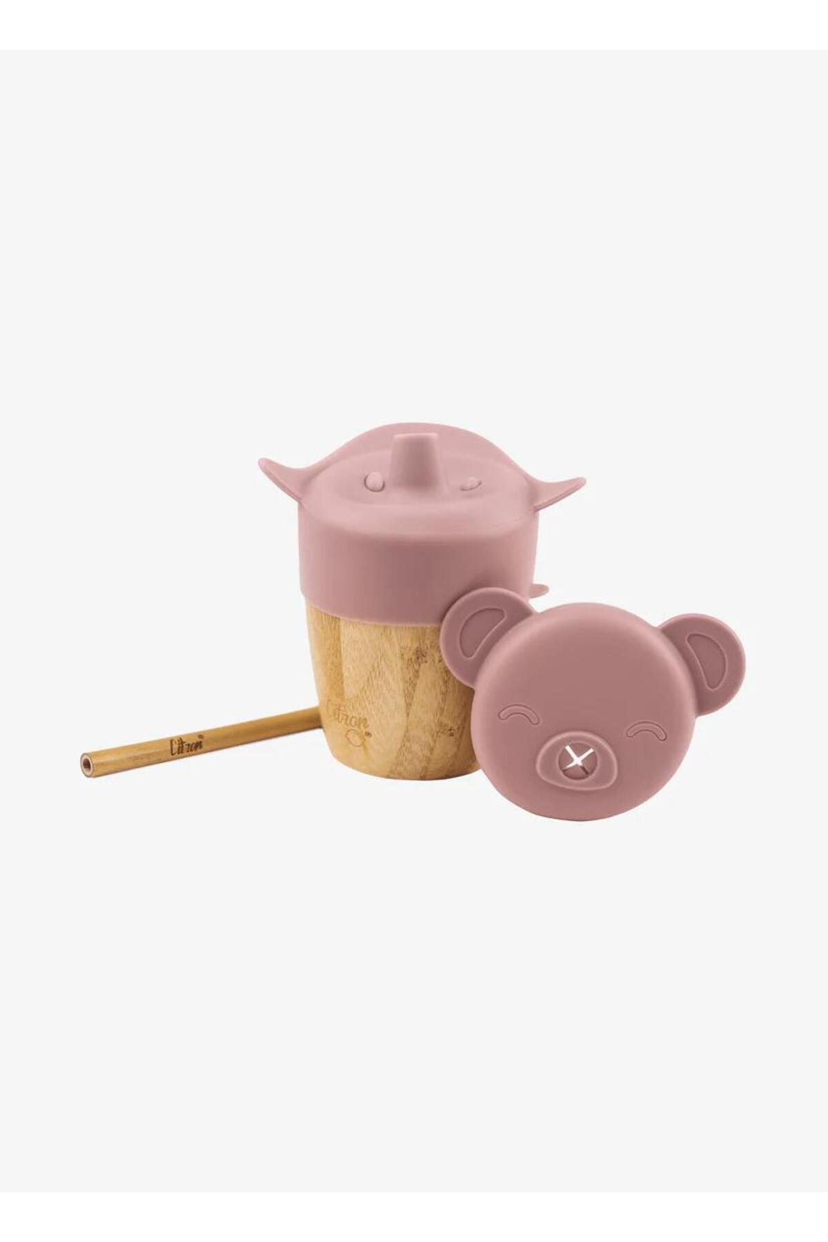 ToysAll Citron 2'si 1 Arada Kapaklı ve Pipetli Organik Bambu Alıştırma Bardağı - Pink 1073643 fotoğrafı 2 (önizleme)