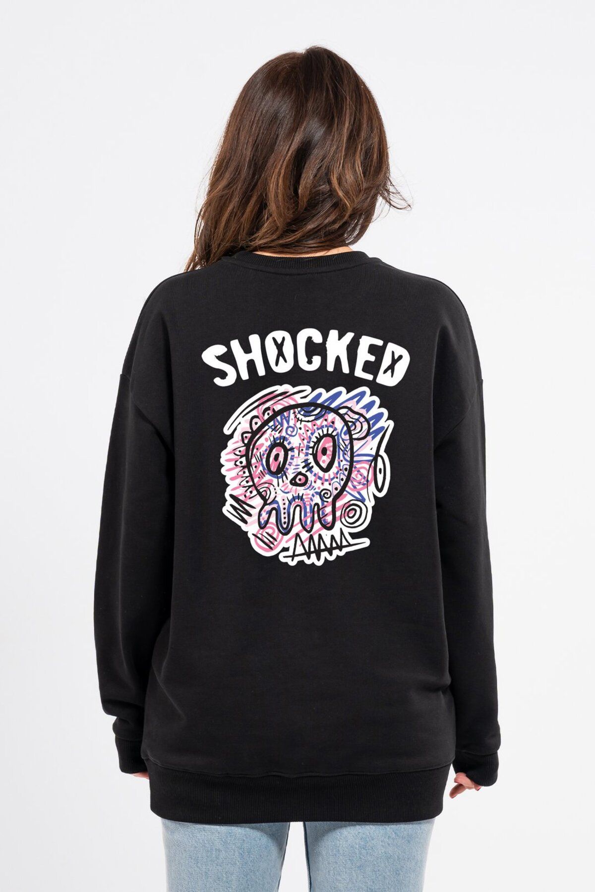 LUMARTA Oversize Sırtta Shocked Baskılı Sweatshirt