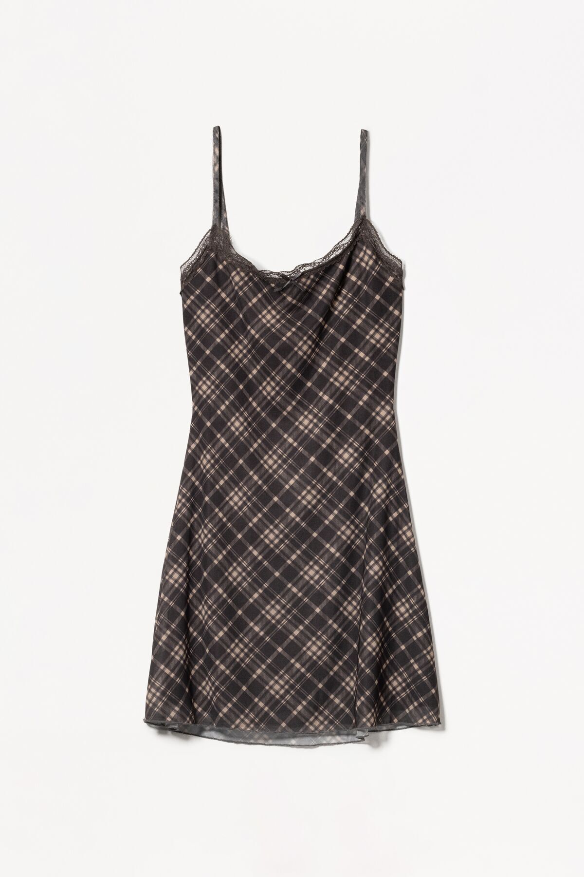 Bershka-Printed lace and tulle mini dress 2