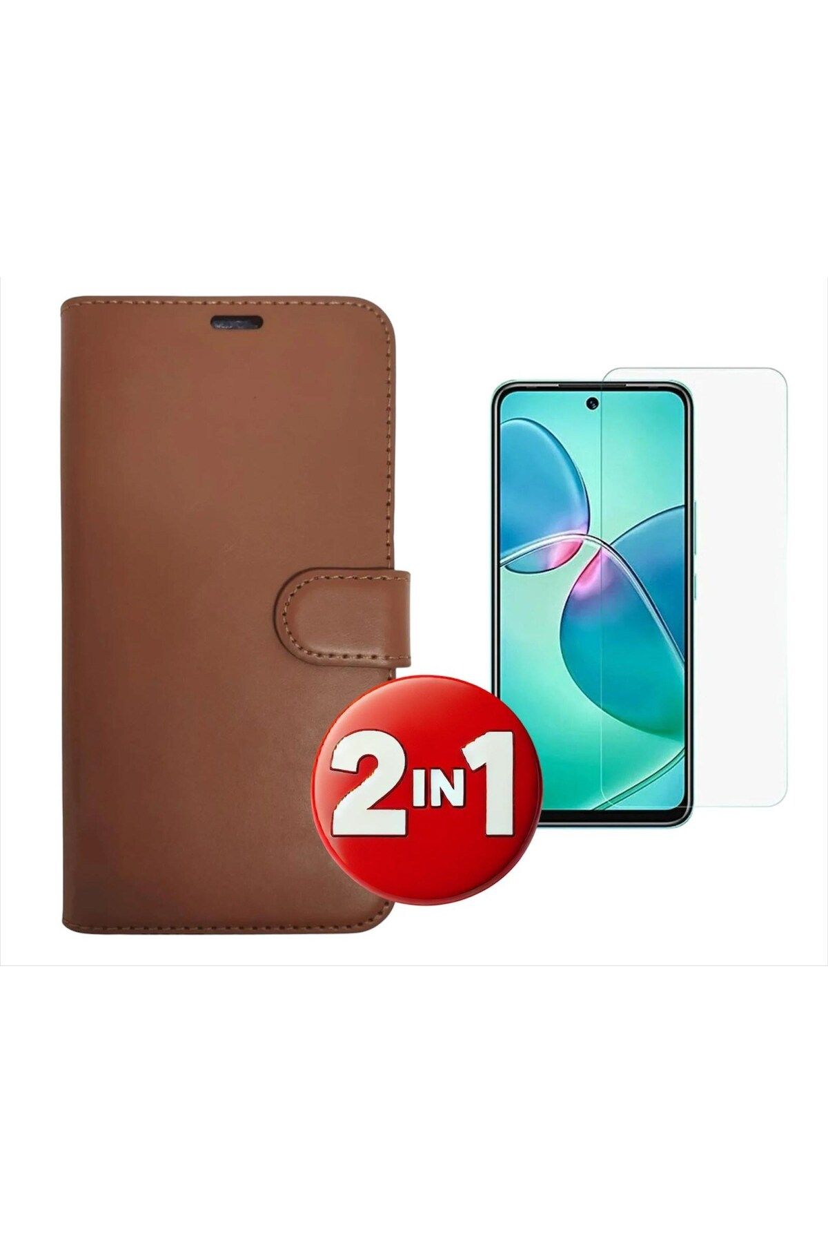 BLUETECH Xiaomi Redmi 9C Elite Kapaklı Ekran Koruyucu Hediyeli Cüzdanlı Kart Bölmeli Kılıf