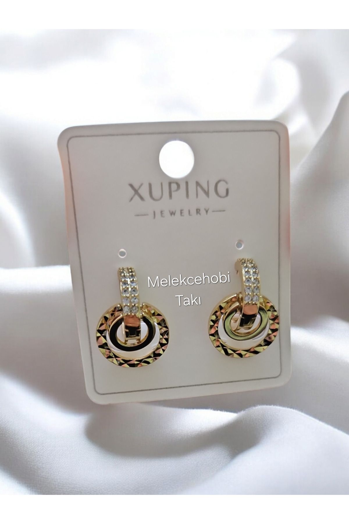 XUPING JEWELRY Melekcehobi Takı 14 Ayar Altın Renginde Minimalist Xuping Küpe