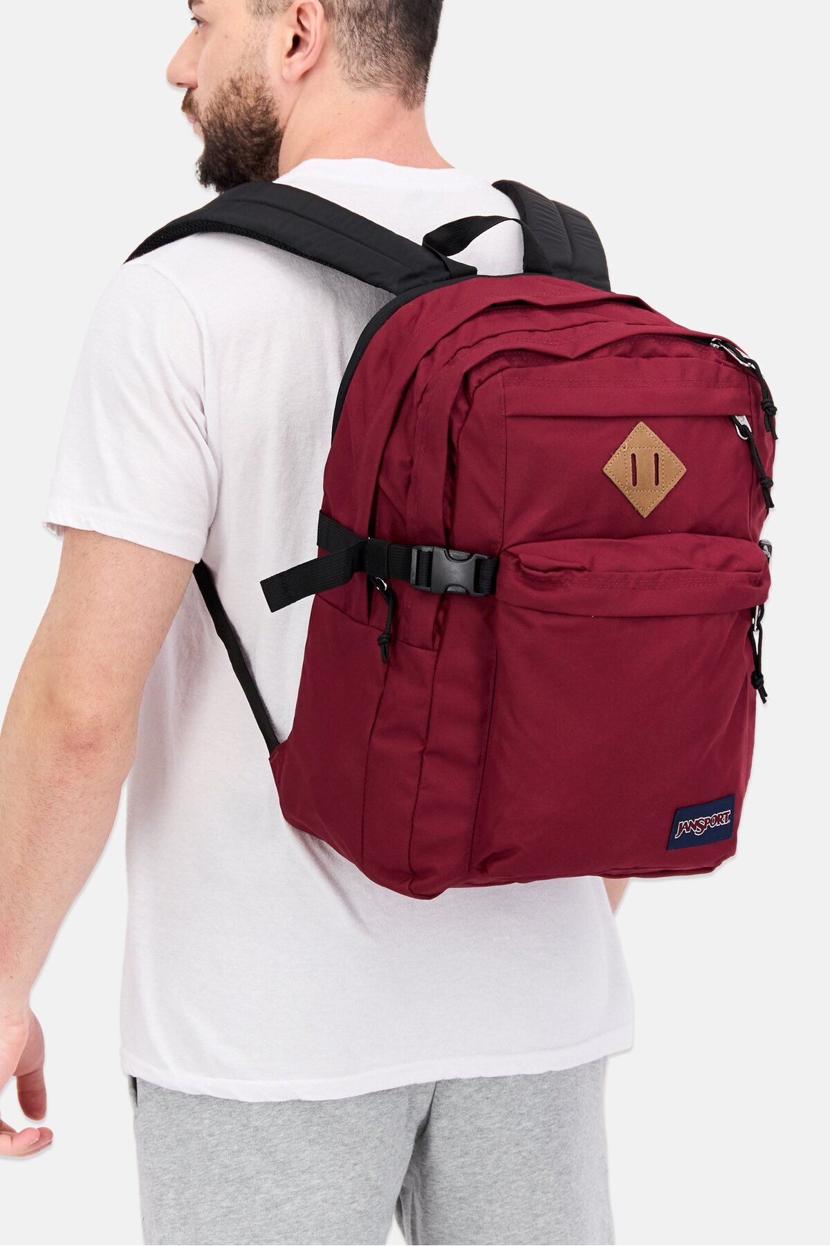 Jansport-Men Brand Logo Backpack 43 H x 40 L x 13 W cm, Red 4
