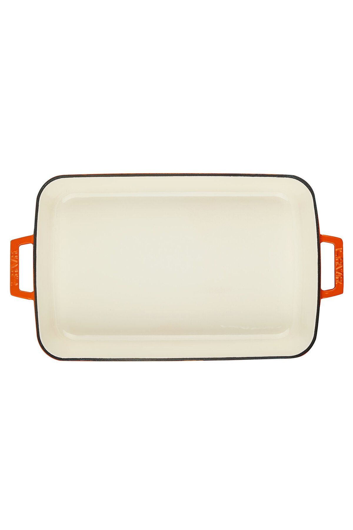 Lava-Cast Iron Rectangular Roaster and Baking Tray Size 26X40Cm. Cast Iron Solid Double Handle Edition S 2