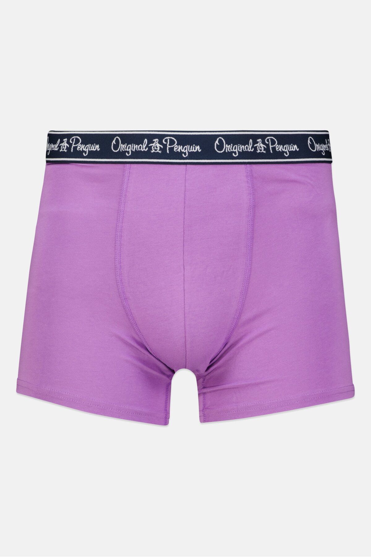 Original Penguin-بوكسر رجالي مكون من 3 قطع بشعار العلامة التجارية، أزرق داكن/رمادي/أرجواني 5