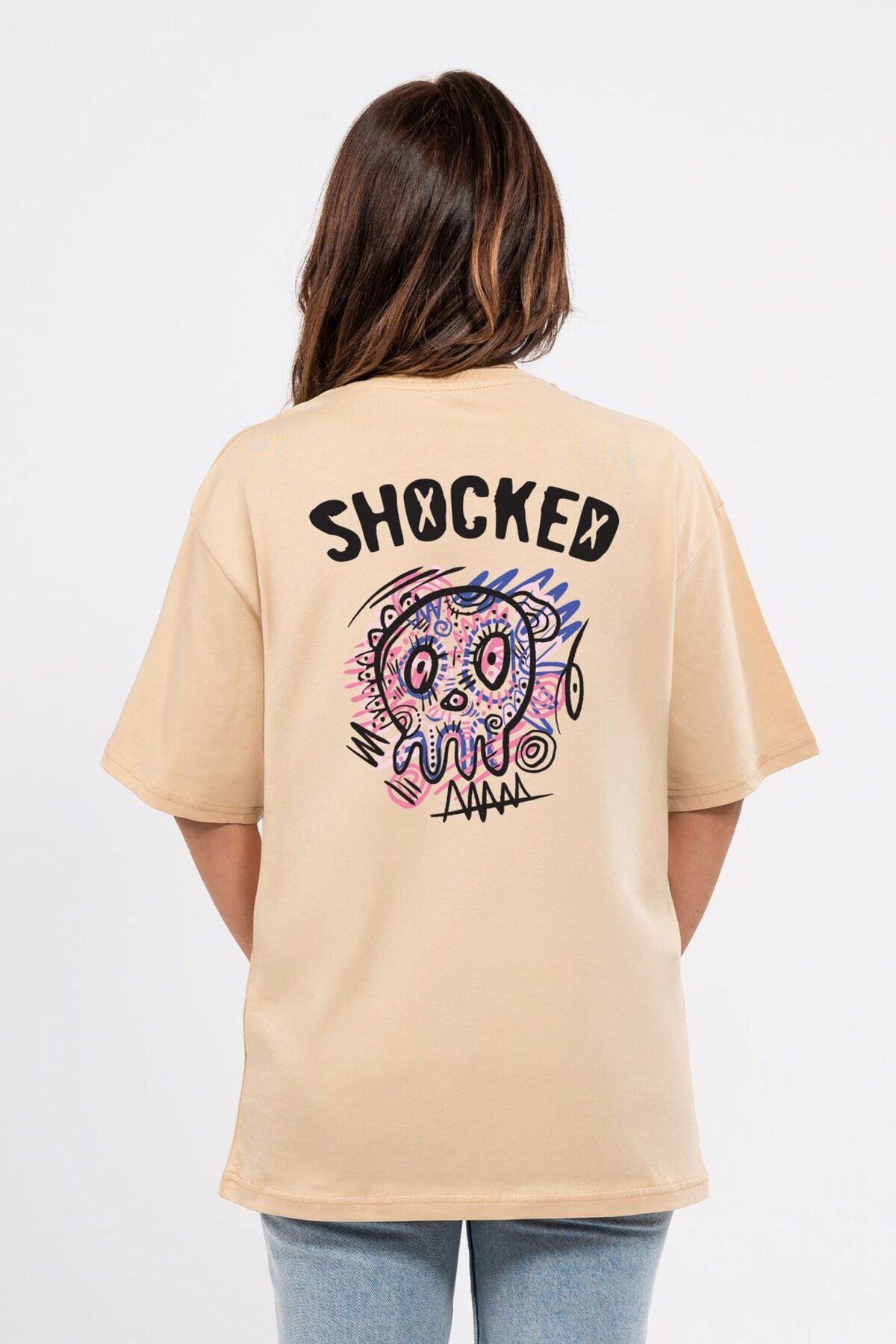 LUMARTA Oversize Sırtta Shocked Baskılı Tshirt