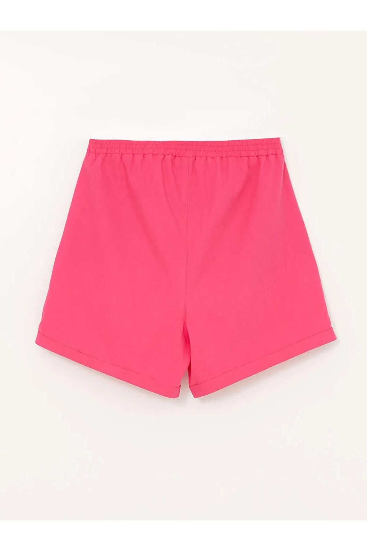 LC Waikiki-Pantaloni scurți de bază pentru fete LCW Kids Fuchsia cu talie elastică 2