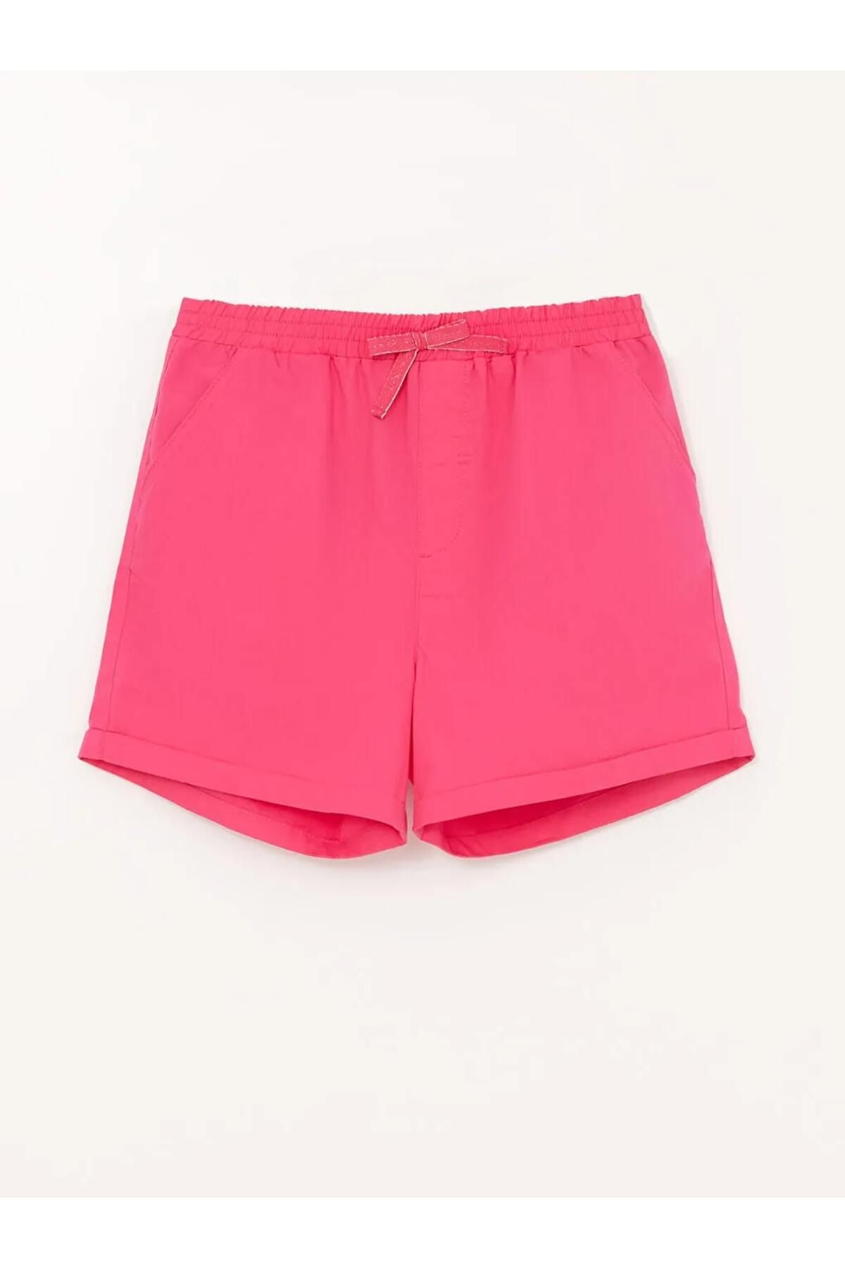 LC Waikiki-Pantaloni scurți de bază pentru fete LCW Kids Fuchsia cu talie elastică 1