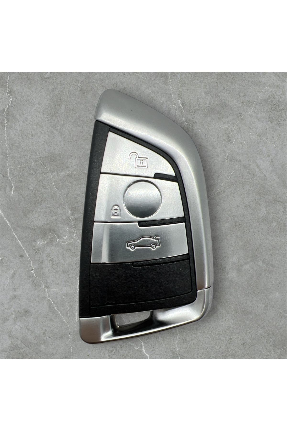 Luxe Aksesuarr BMW F10 - F30 - F11- F90 Serisi X1 X3 X5 X6 Smart 3 Buton Kumanda Kabı Gri