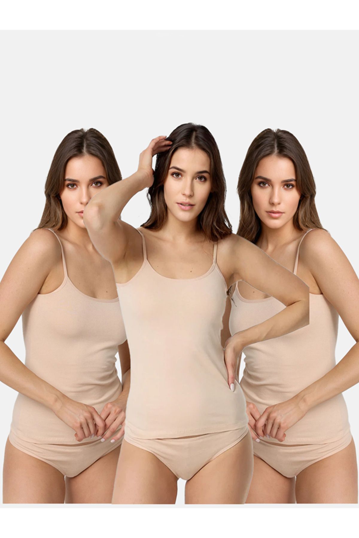 MODA Novelle 3'lü Basic Pamuk Ip Askı Atlet