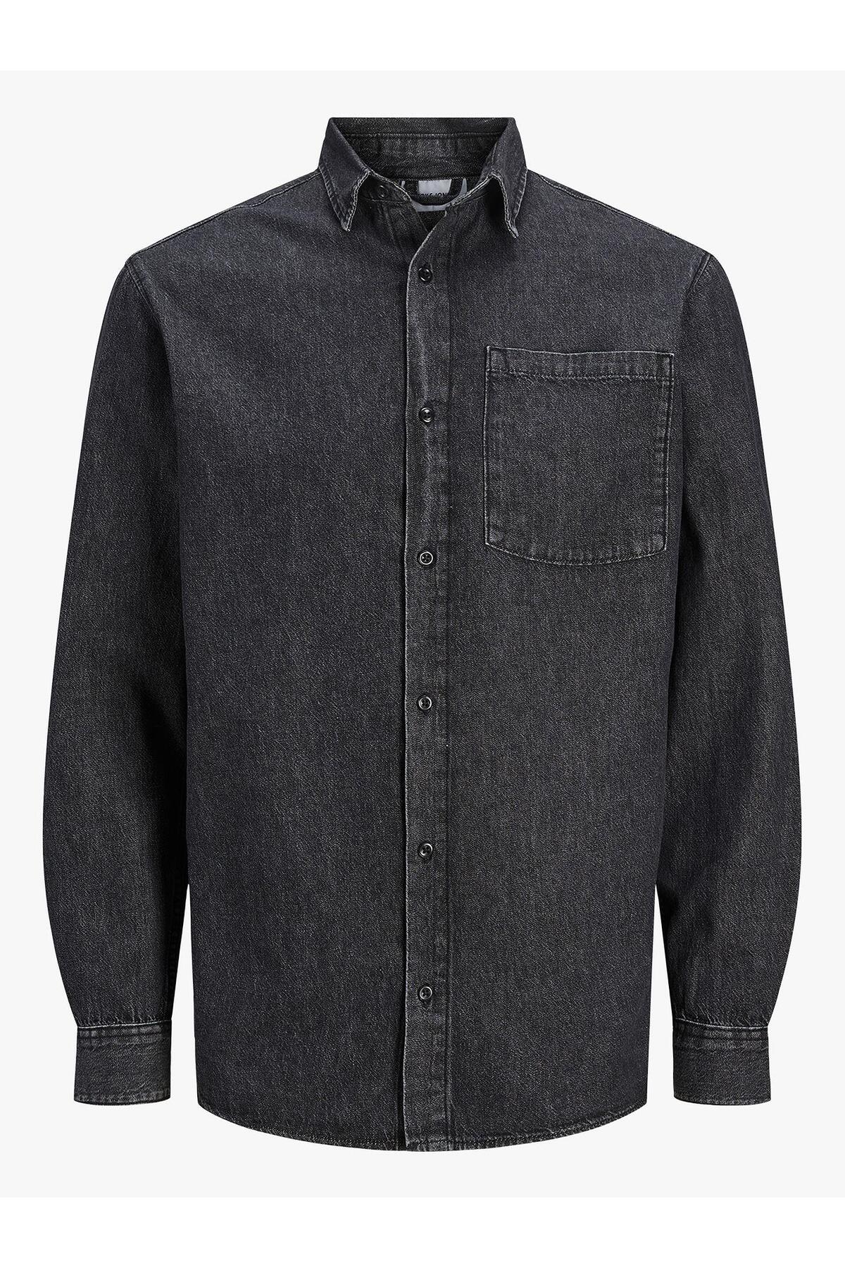 جین جین مشکی JJICREEK JJSHIRT L/S AKM 596 NOOS جک اند جونز پیراهن Jack & Jones
