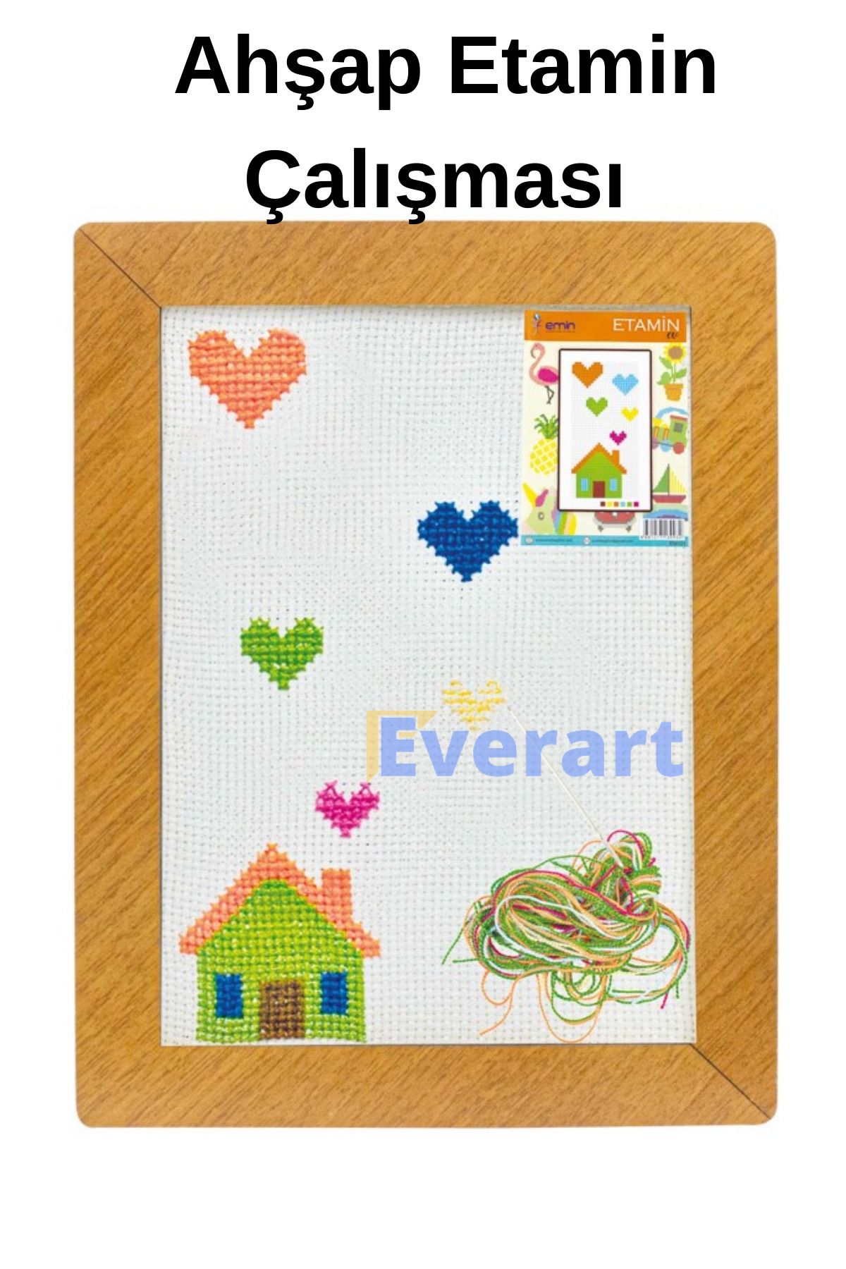 everart Etamin Seti 23x30 cm 1 Paket Kaneviçe Seti Etamin Kiti Okul Hobi Elişi Sanatsal