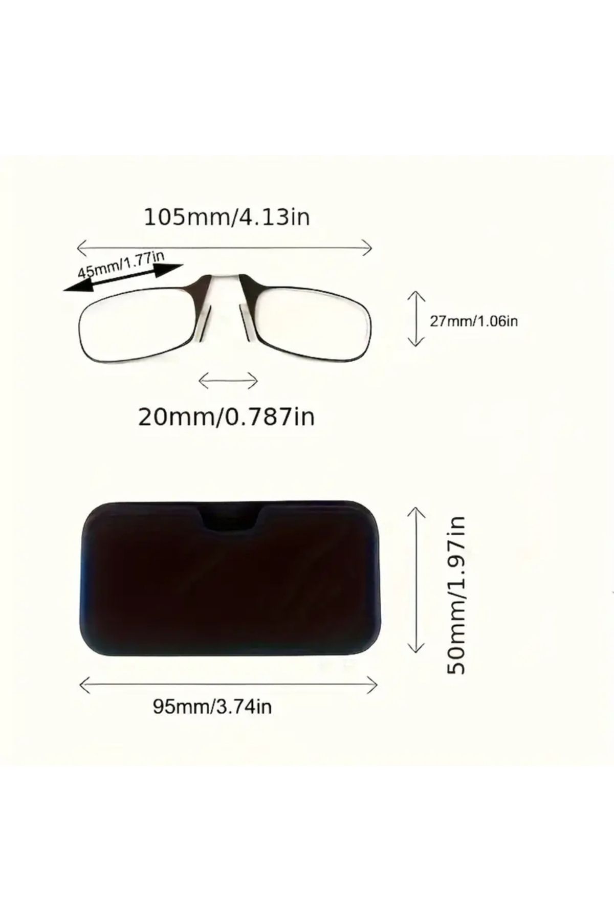 glasses accessory-Practical Phone Reading Glasses - Above Nose, Stickable Back +1.50 4