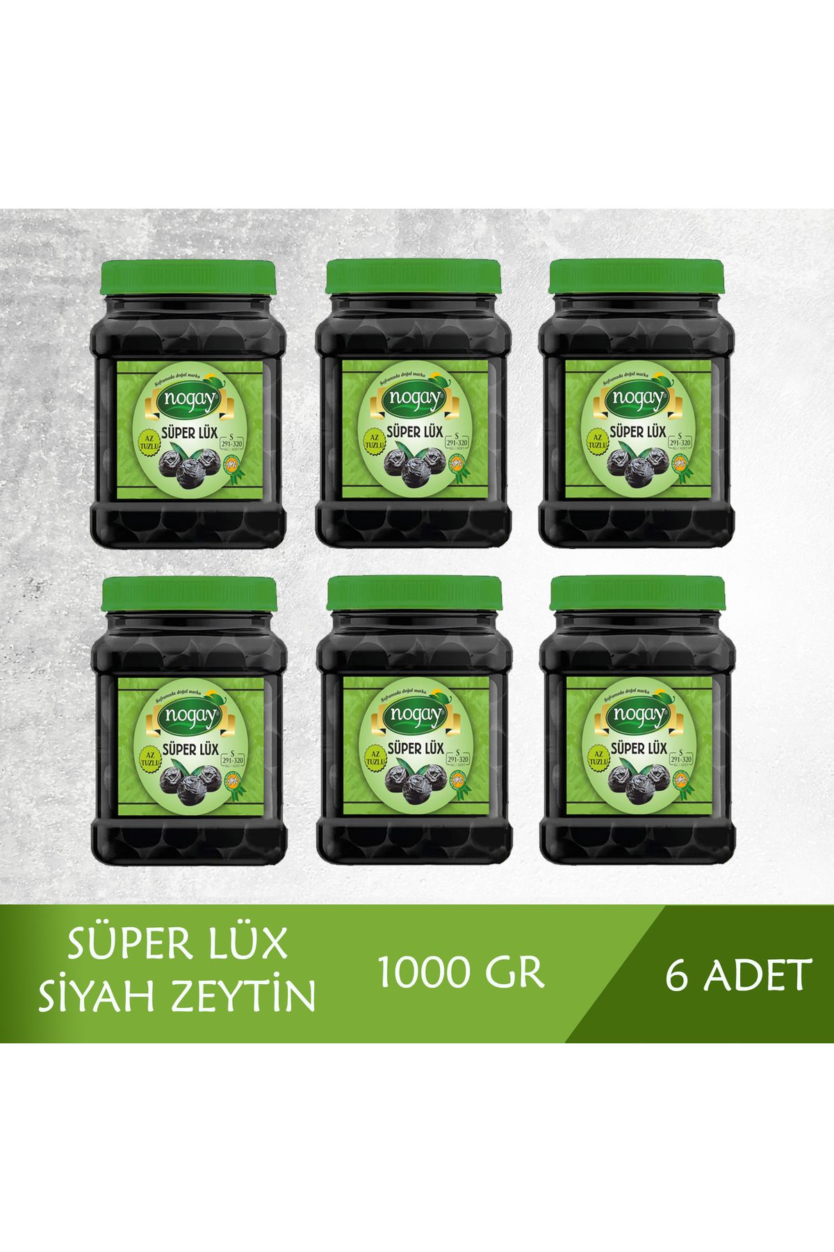 Nogay Zeytincilik Nogay Süper Lüks Siyah Zeytin 6’lı Paket - 291-320 Kalibre (6 Kg)