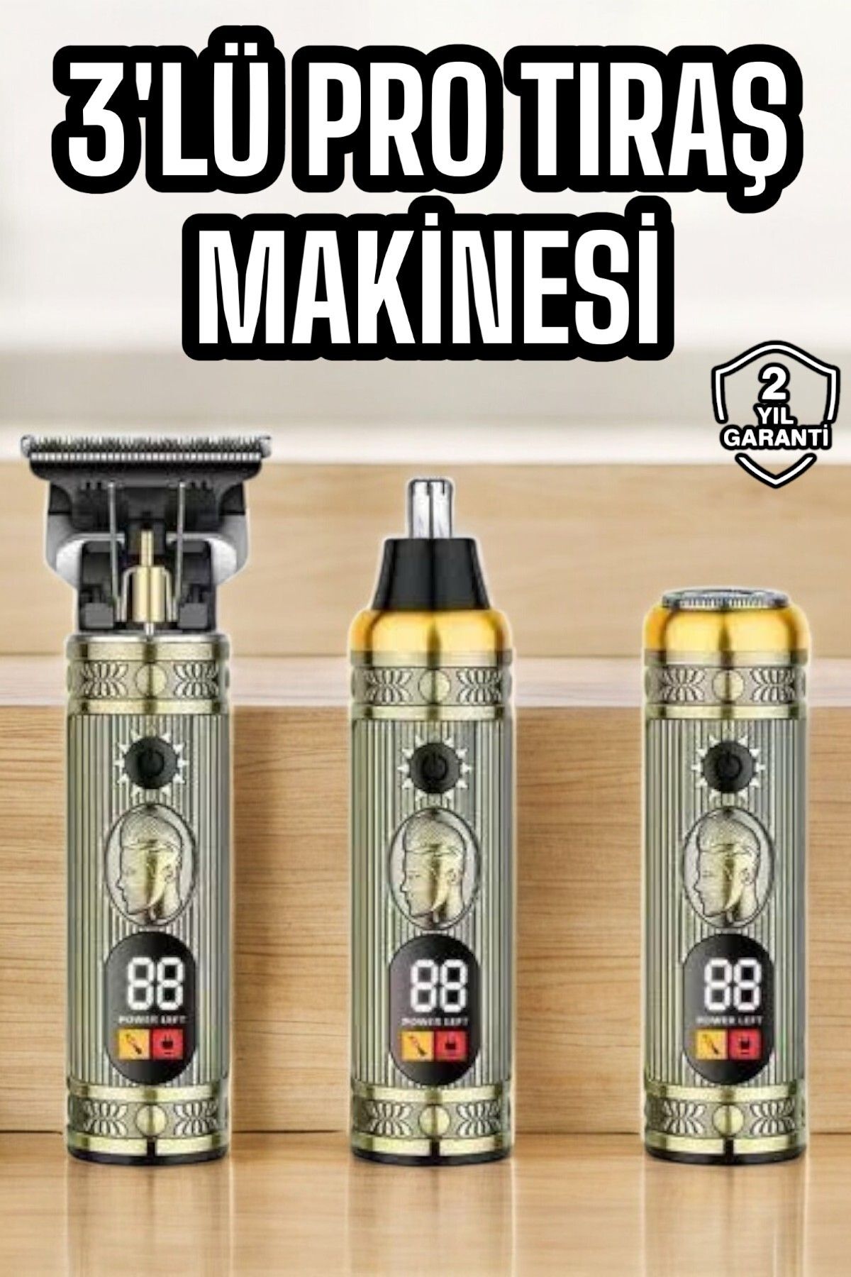 KeşifHOME Yeni Nesil Tıraş Makinesi Pro 3 Başlıklı Dijital Göstergeli