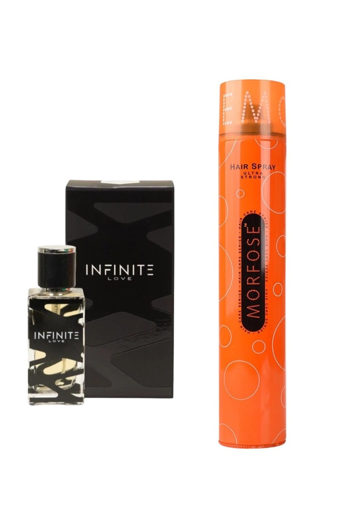 INFINITE LOVE Erkek Edp 50 ml Parfüm E105 Carolına Herrera-+ morfose- Saç Spreyi 400ml Ultra Strong-(Turuncu)