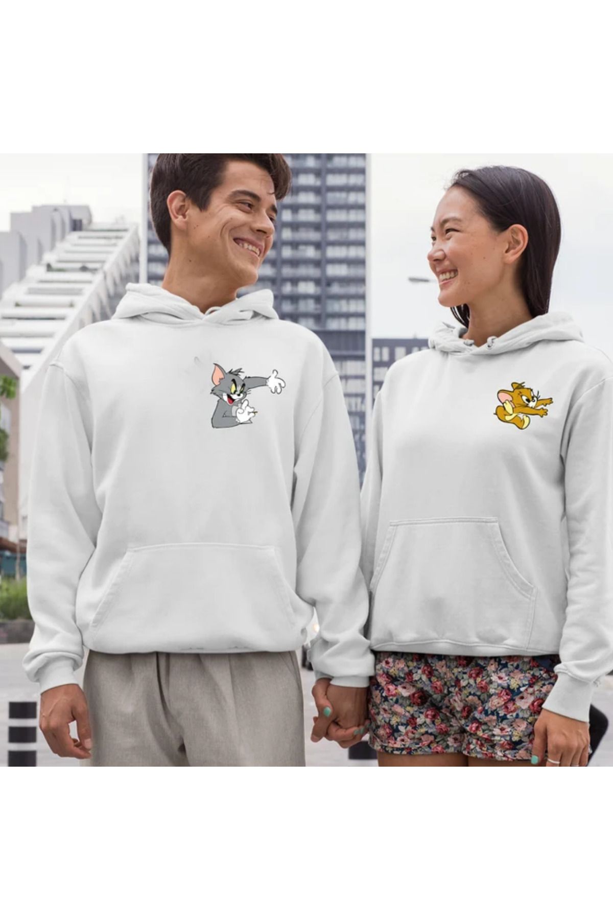 Shoprise 14 Şubat Sevgililer Günü Couple Çift Baskılı Rahat Kalıp Sweatshirt