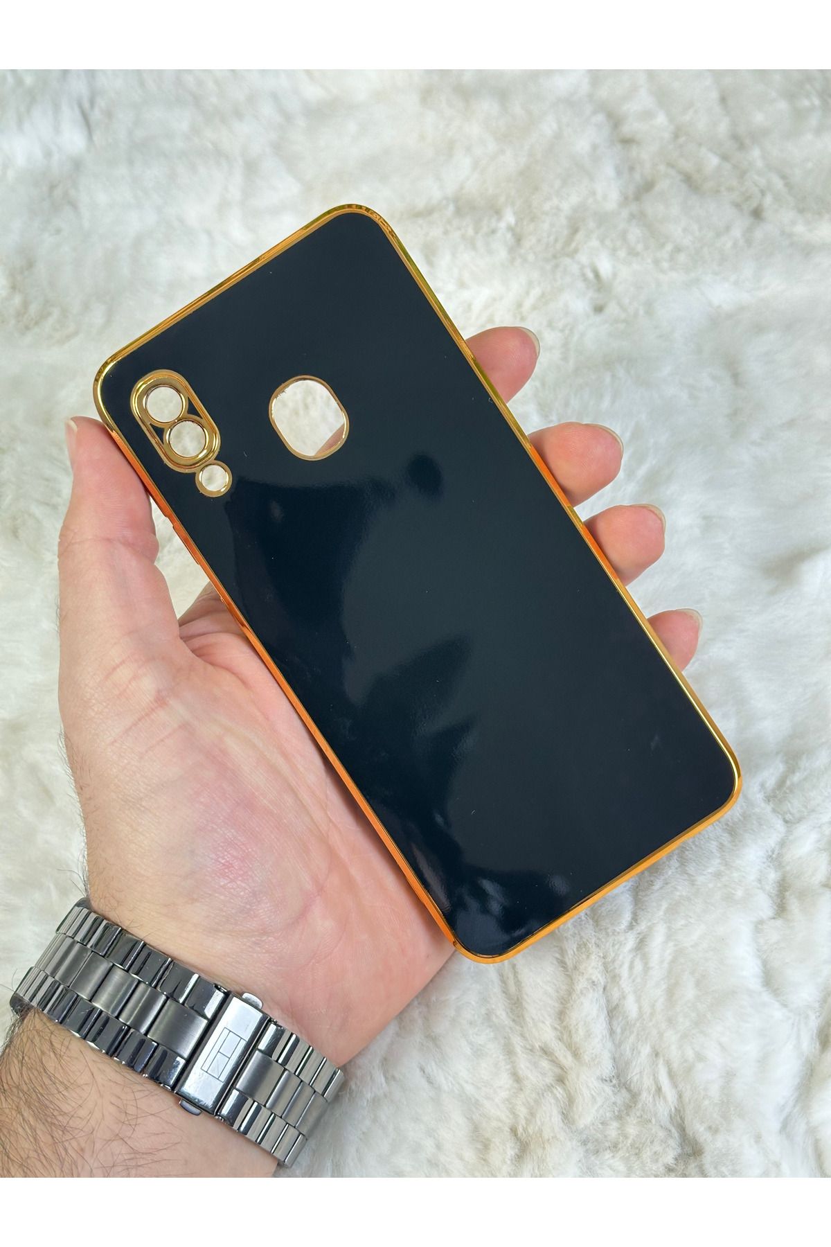 EMZTech Gold Kenarlı Silikon Galaxy A20 Kılıf