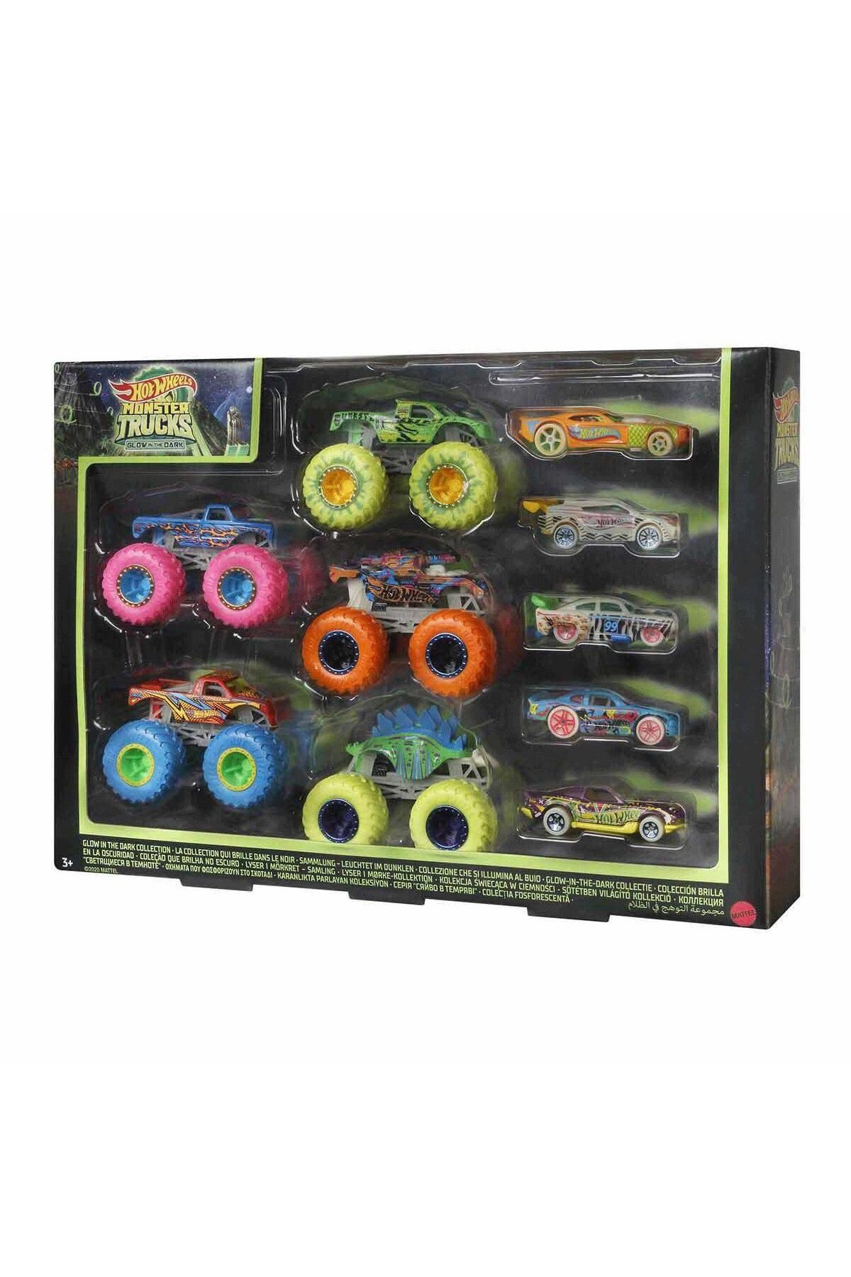misan HCB57 Monster Trucks Karanlıkta Parlayan Araçlar, Hot Wheels Monster Trucks - Mattel