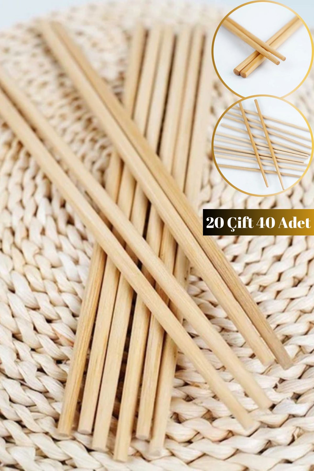 Hane Dostu 20 Çift 40 Adet Bambu Chop Stick  Çin Çubuğu