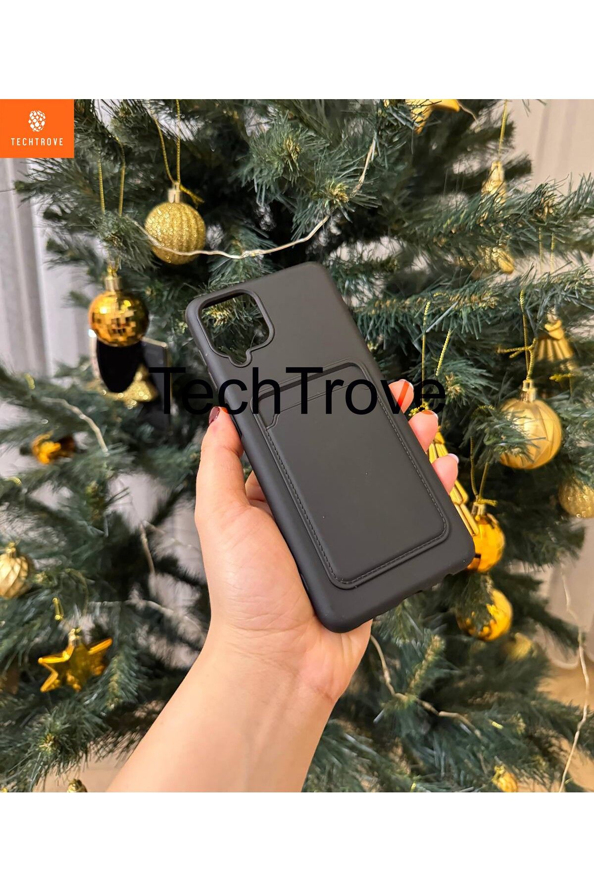 TechTrove Samsung Galaxy A12 Kılıf Kart Bölmeli Pofuduk Silikon Kapak