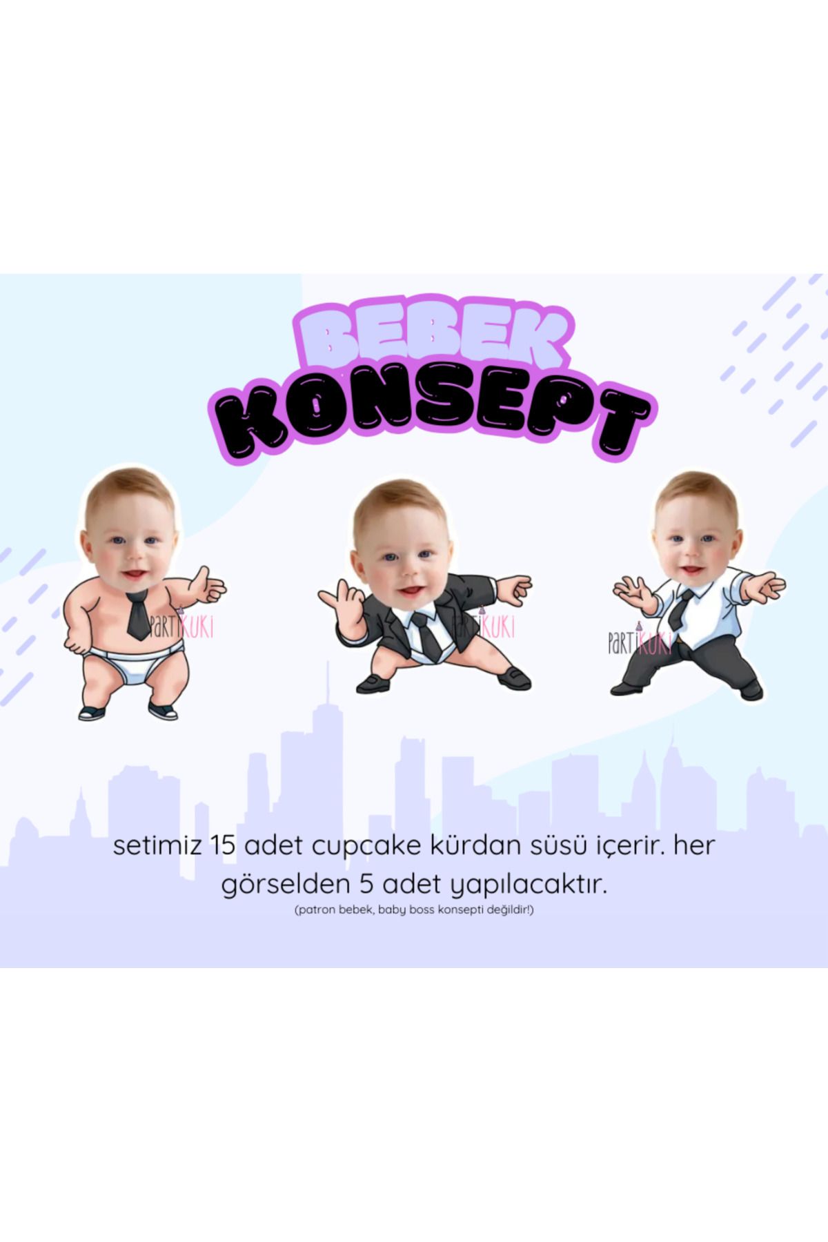 atölyesude Erkek Bebek Konsept Doğum Günü Partisi Baby Shower Cinsiyet Partisi Pasta Cupcake Süsü Fotoğraflı