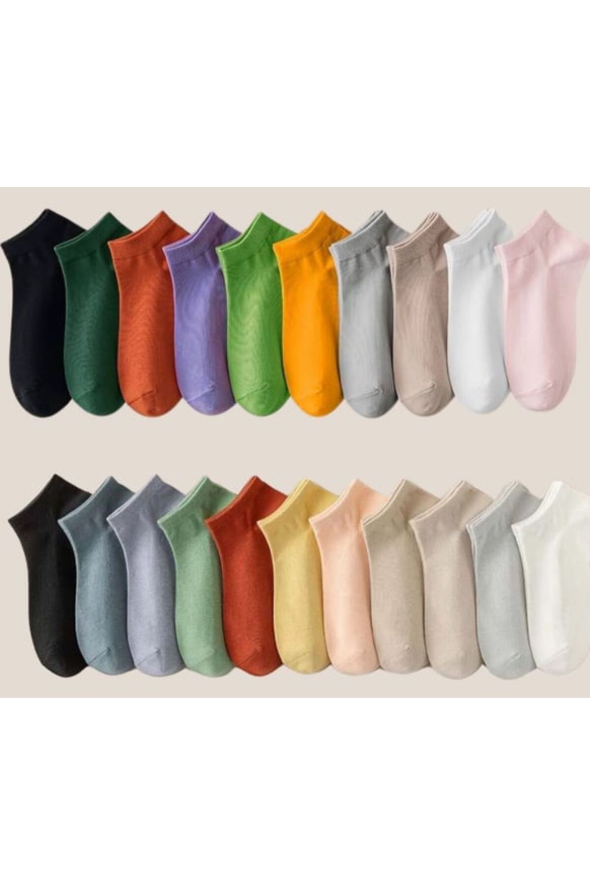 ikizlerim socks Kadın Çok Renkli 10 Çift Patik Çorap Seti ( Extra Soft)