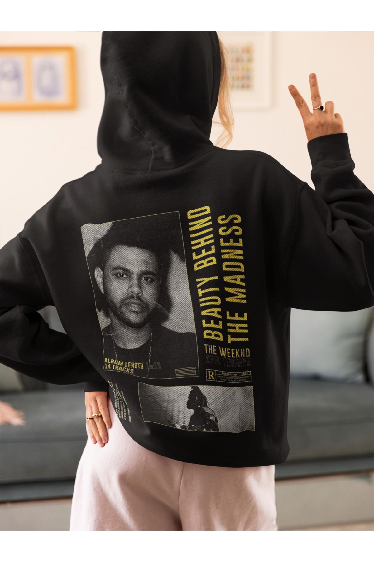 SEVBANO The Weeknd The Madness Yazılı Unisex Oversize Rapper Hoodie