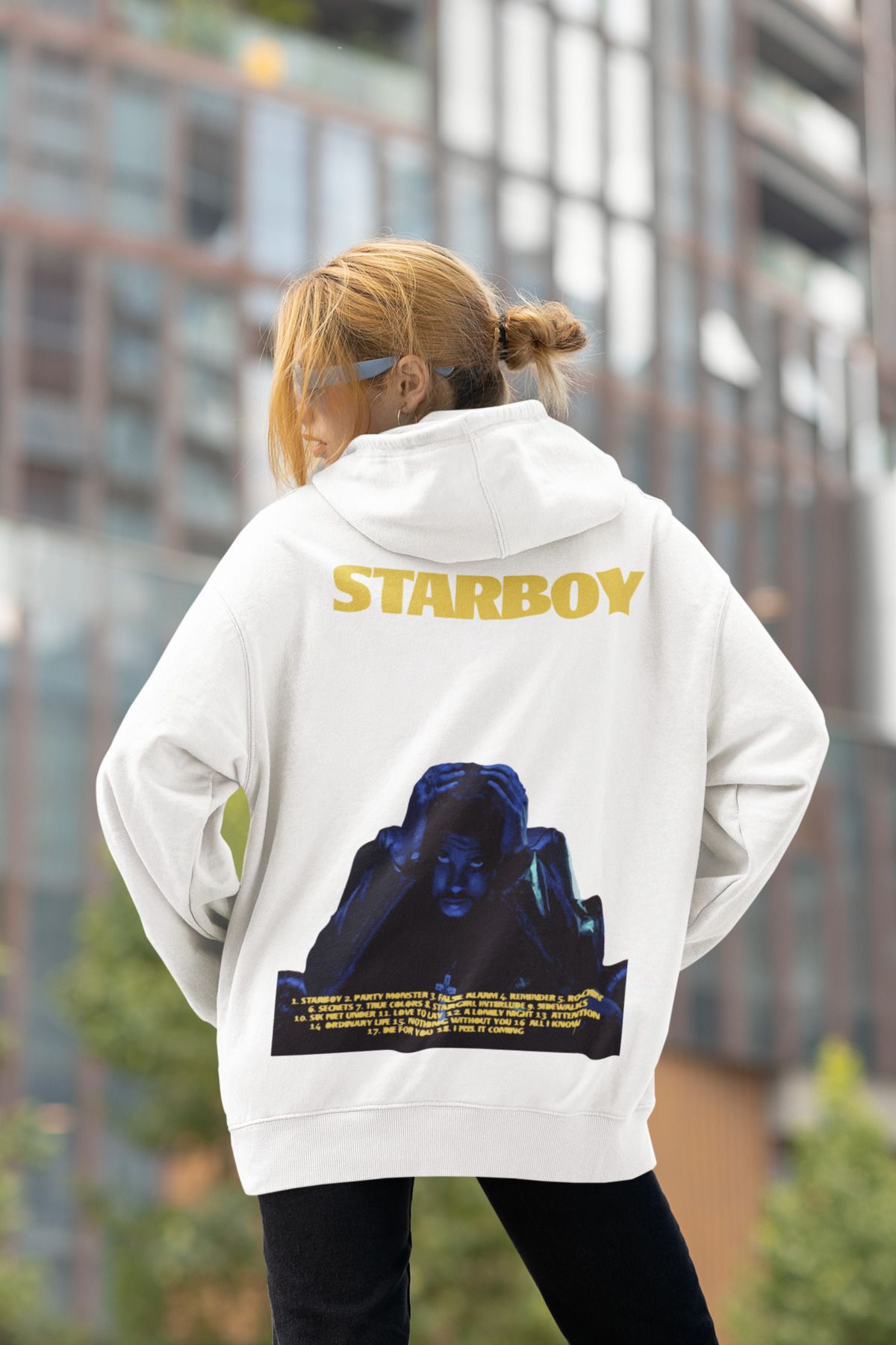 SEVBANO The Weeknd Starboy Baskılı Unisex Oversize Rapper Hoodie